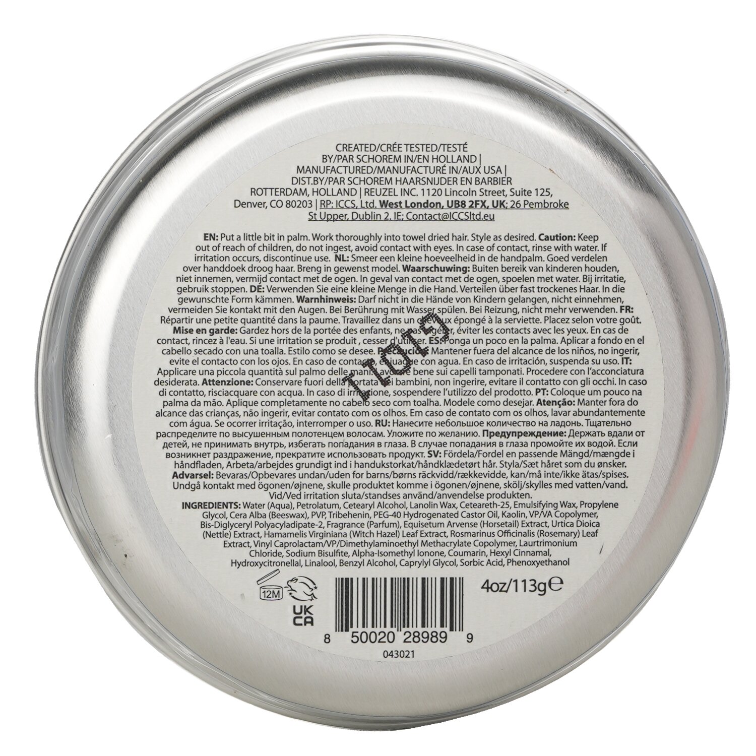 Reuzel Concrete Hold Matte Pomade 113g/4oz
