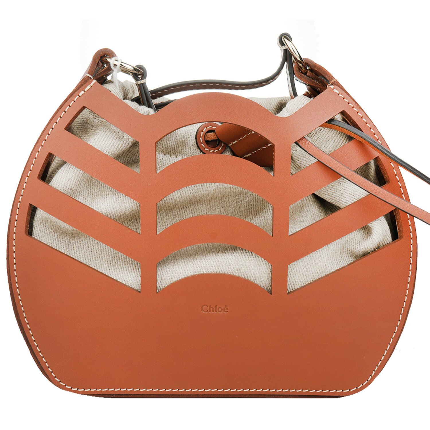 Chloe Small kayan round bucket bag Camel