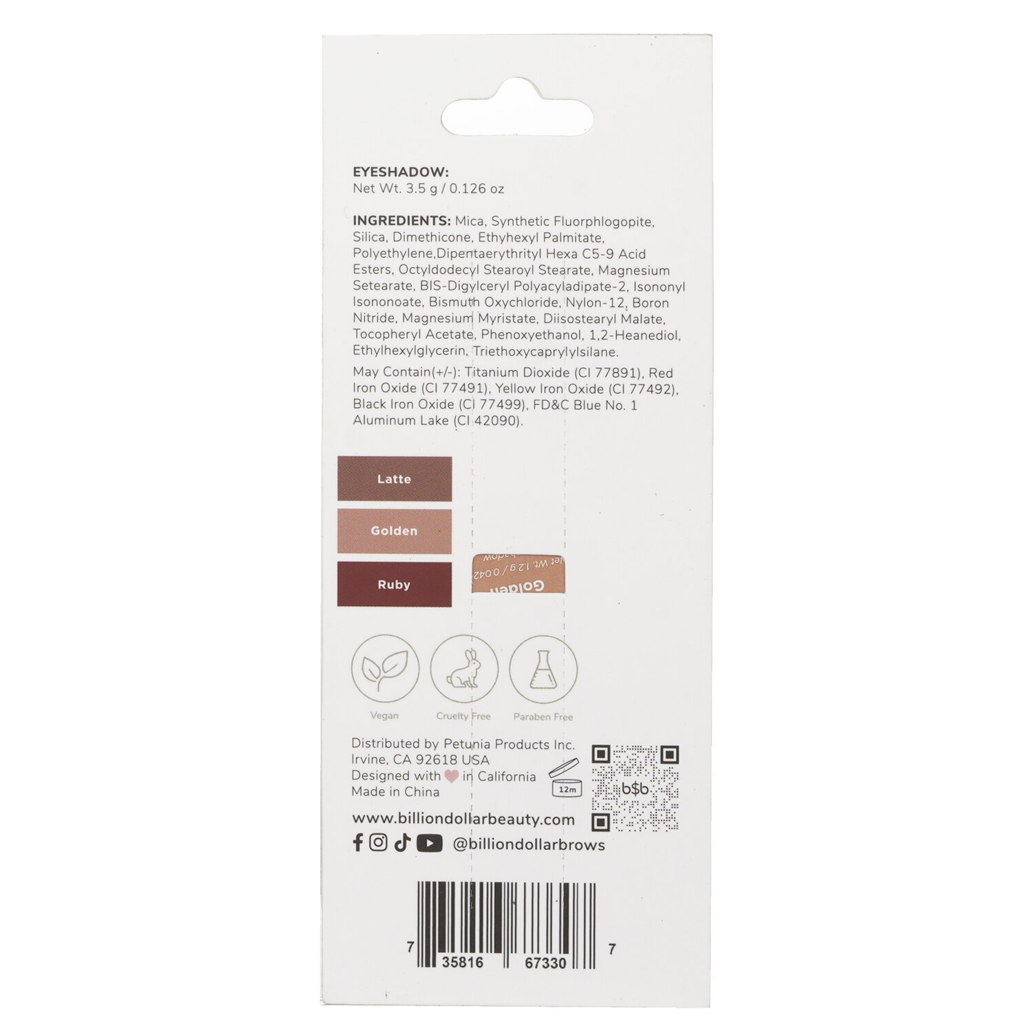 Billion Dollar Brows Eyeshadow Collection Trio 3.5g/0.126oz