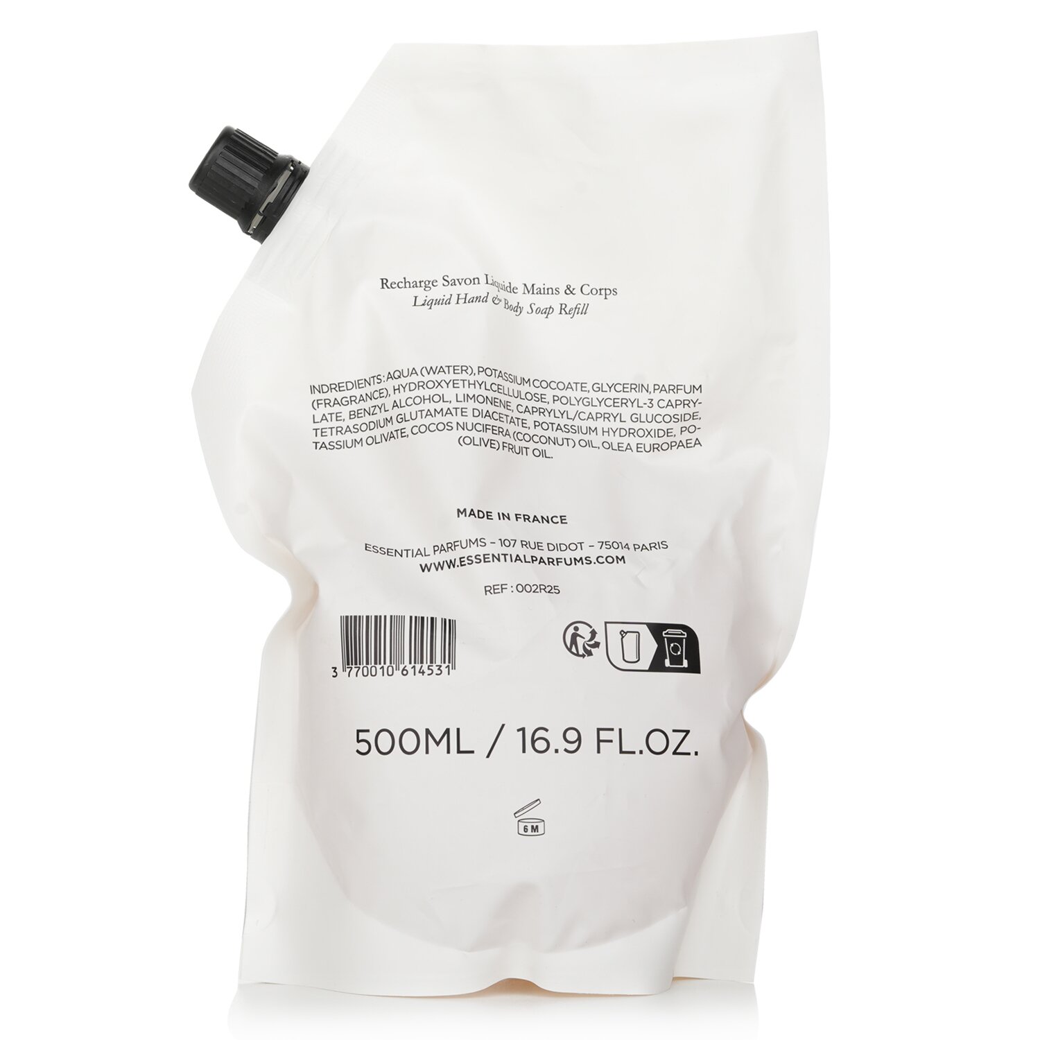 Essential Parfums Orange x Santal by Natalie Gracia Cetto Liquid Hand & Body Soap Refill 500ml/16.9oz