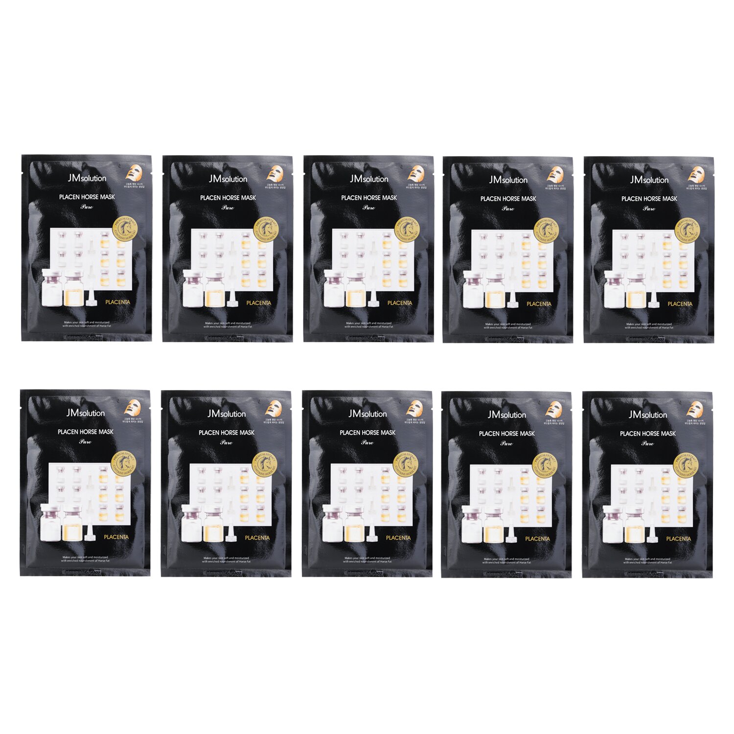 JM Solution Placen Horse Mask Pure 30ml x10pcs