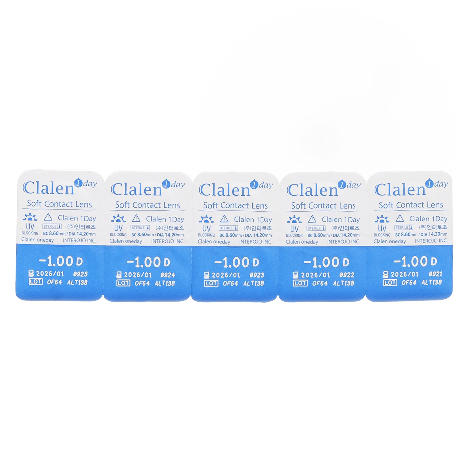Clalen 1Day Soft Contact Lens 5pcs x1strip