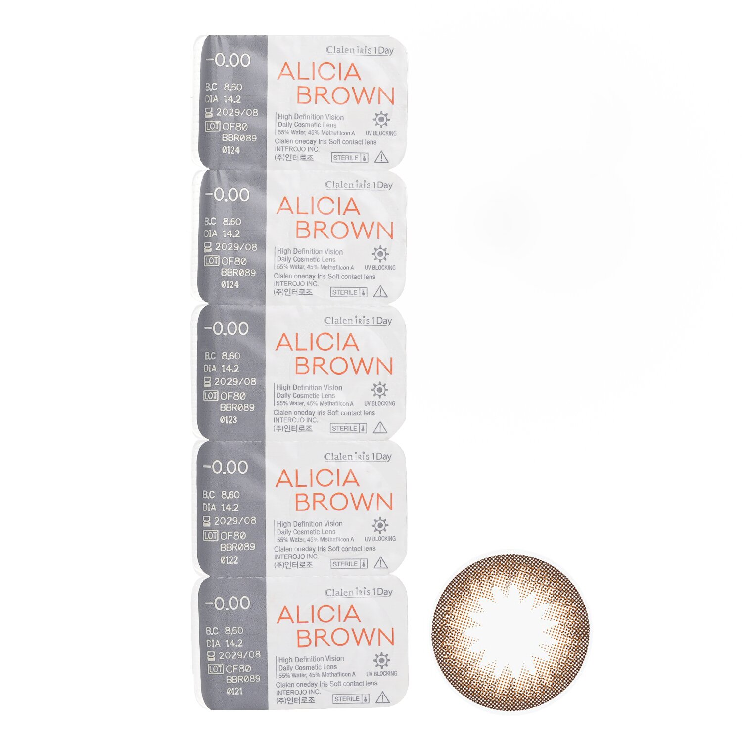 Clalen Iris 1Day Alicia Brown 5pcs x 1 strip
