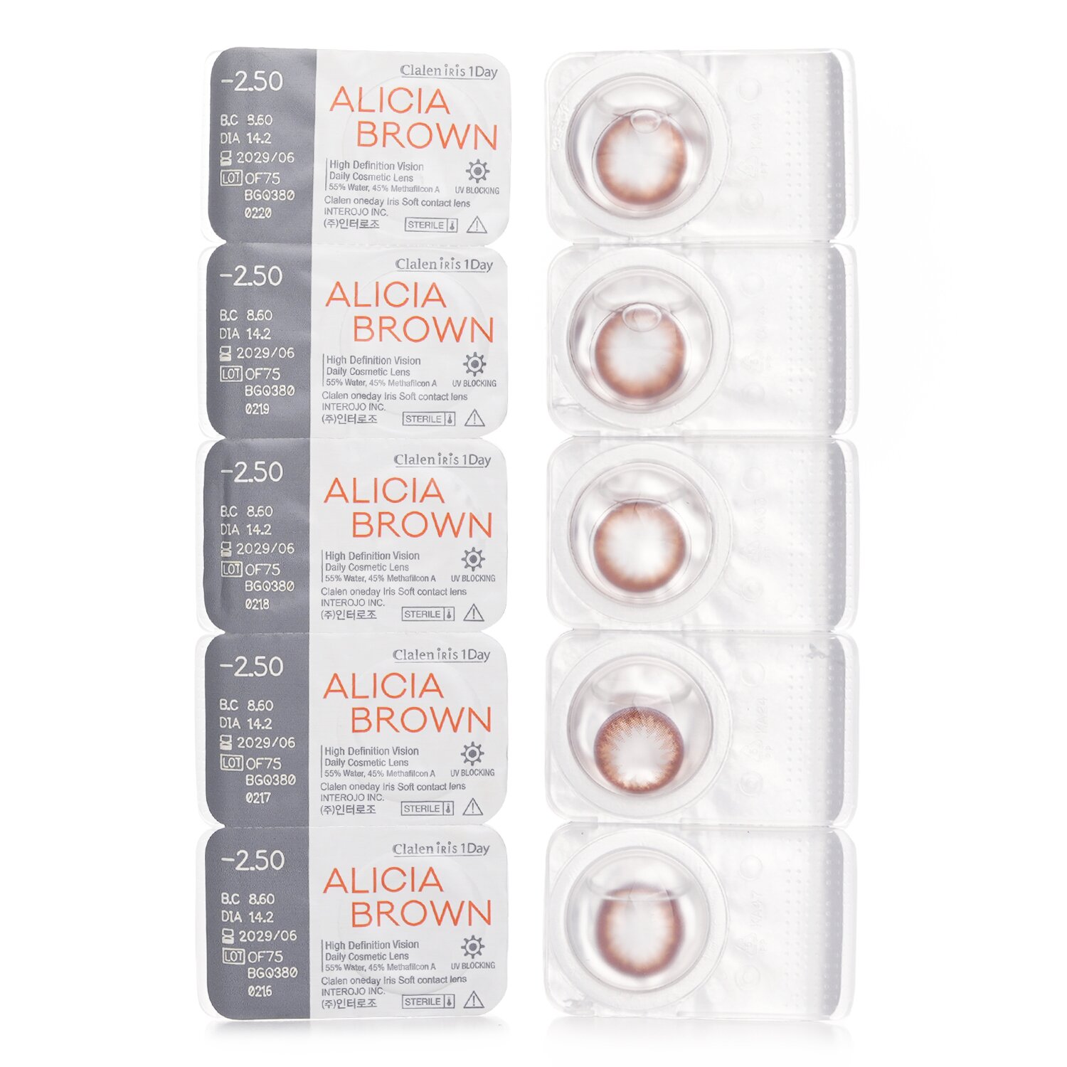 Clalen Iris 1Day Alicia Brown 5pcs x 1 strip