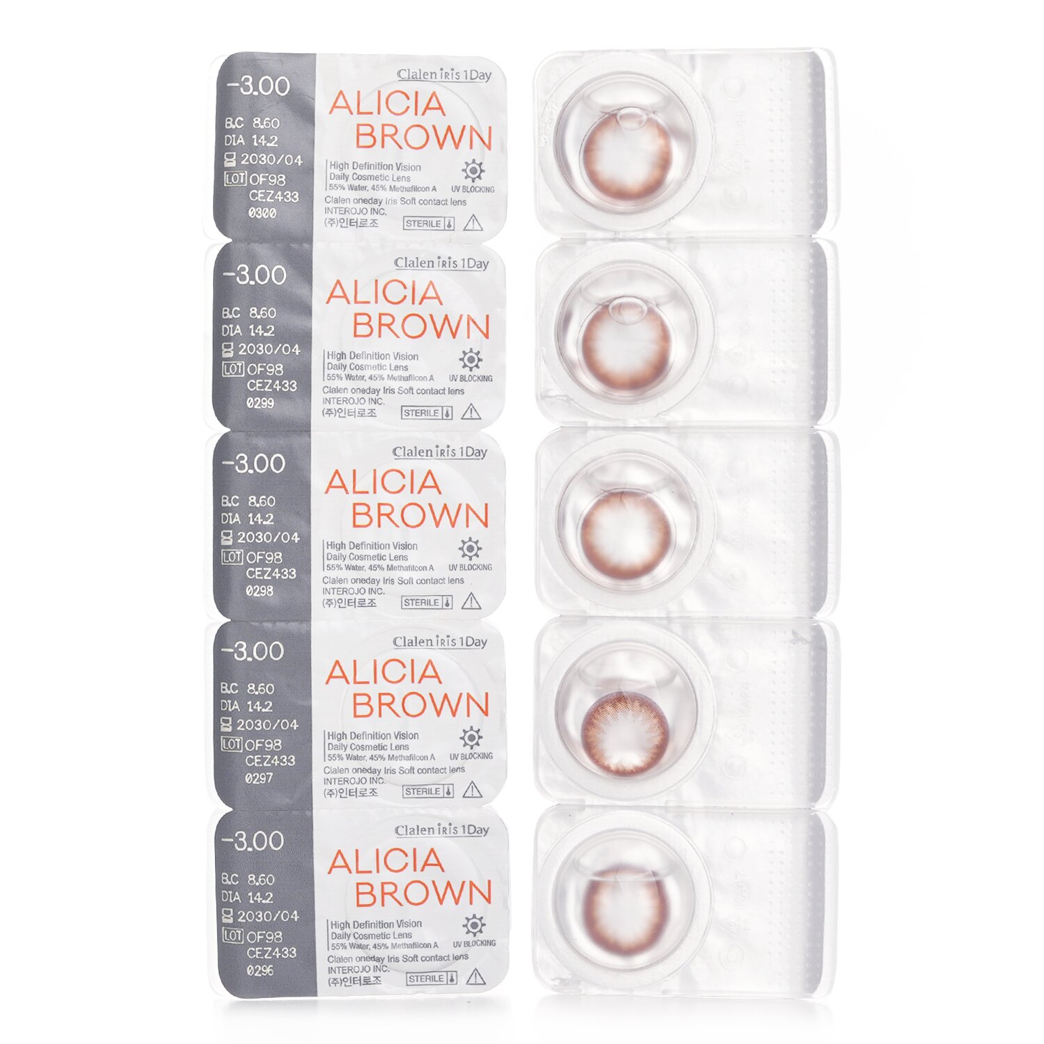 Clalen Iris 1Day Alicia Brown 5pcs x 1 strip