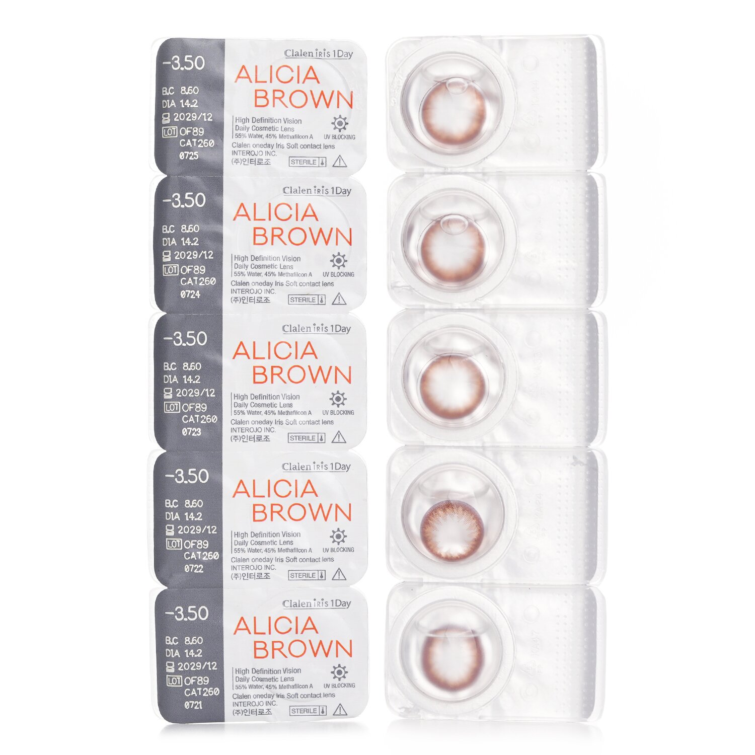 Clalen Iris 1Day Alicia Brown 5pcs x 1 stirp