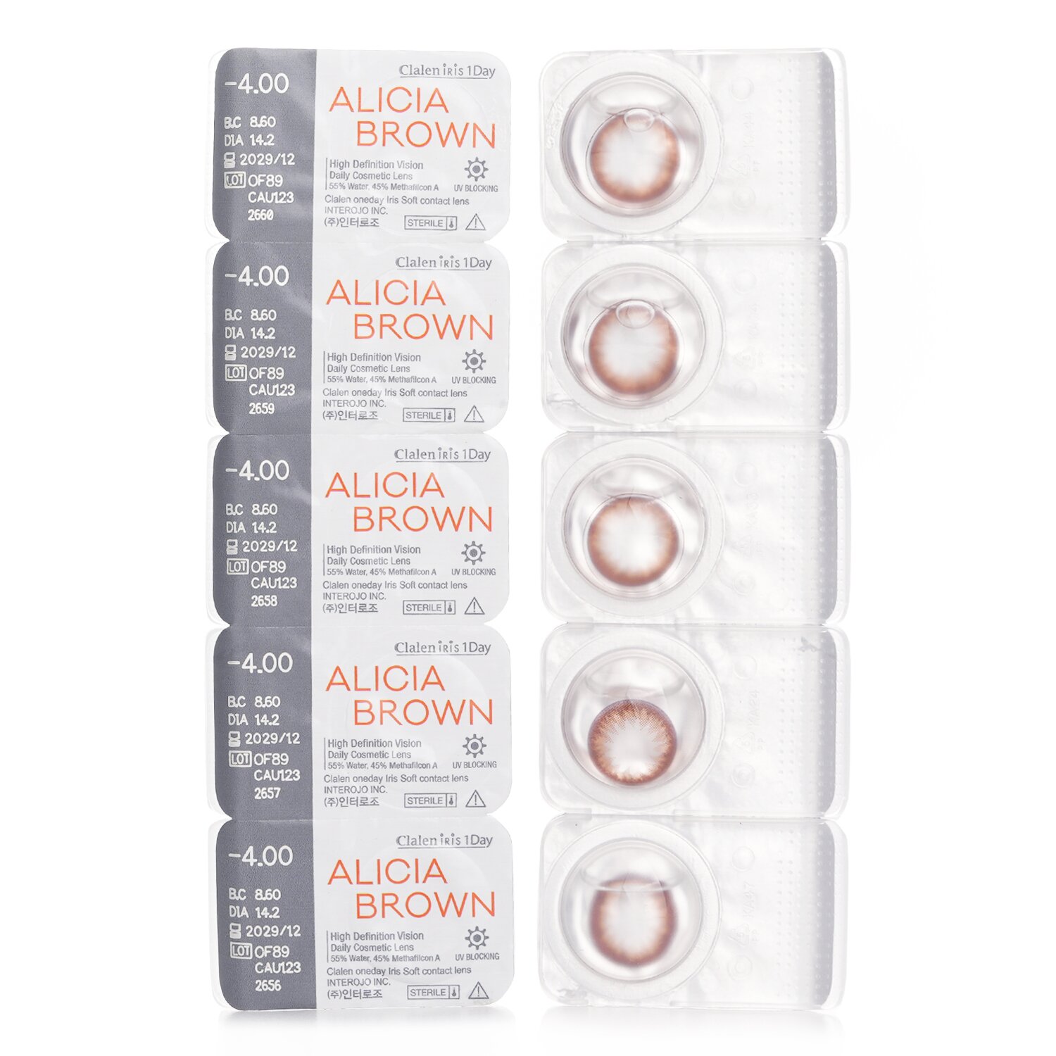 Clalen Iris 1Day Alicia Brown 5pcs x 1 strip