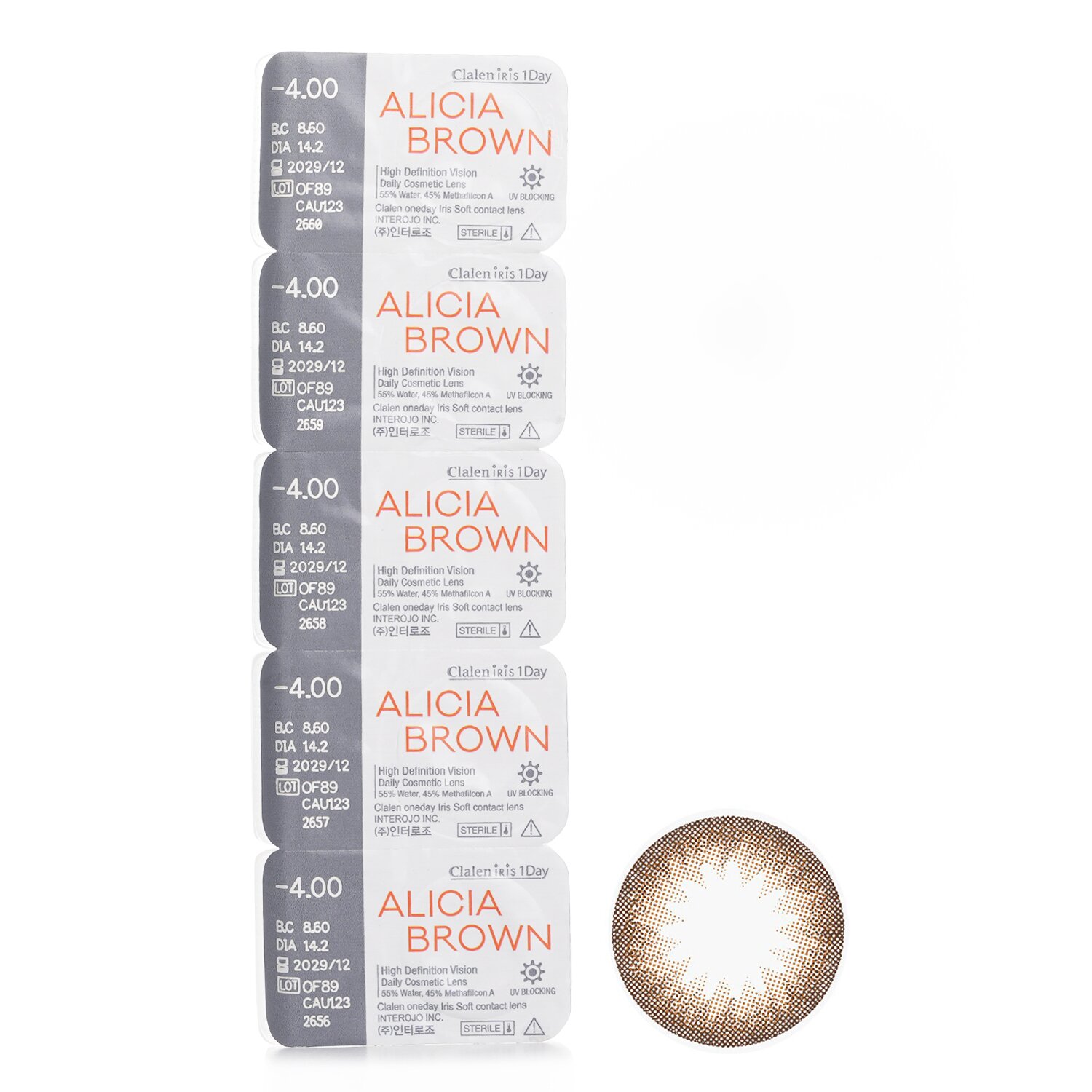 Clalen Iris 1Day Alicia Brown 5pcs x 1 strip