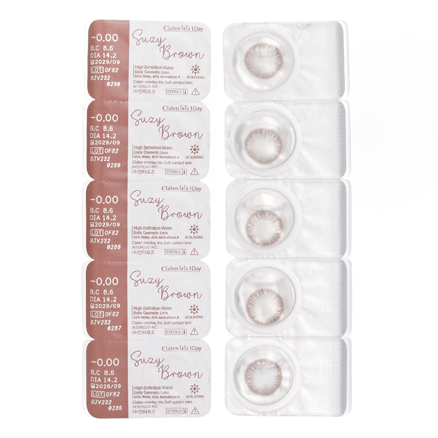 Clalen Iris 1Day Suzy Brown 5pcs x 1 strip