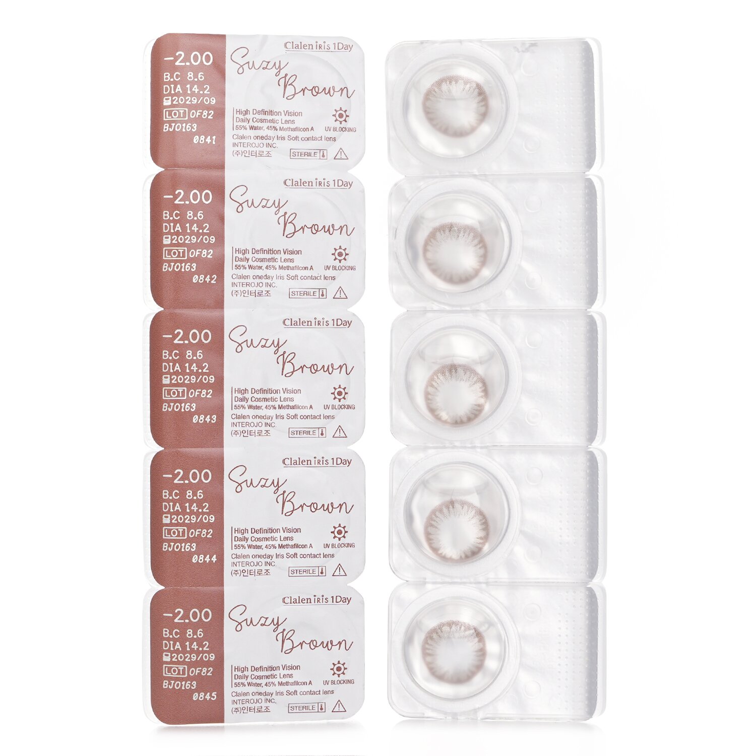 Clalen Iris 1Day Suzy Brown 5pcs x 1 strip