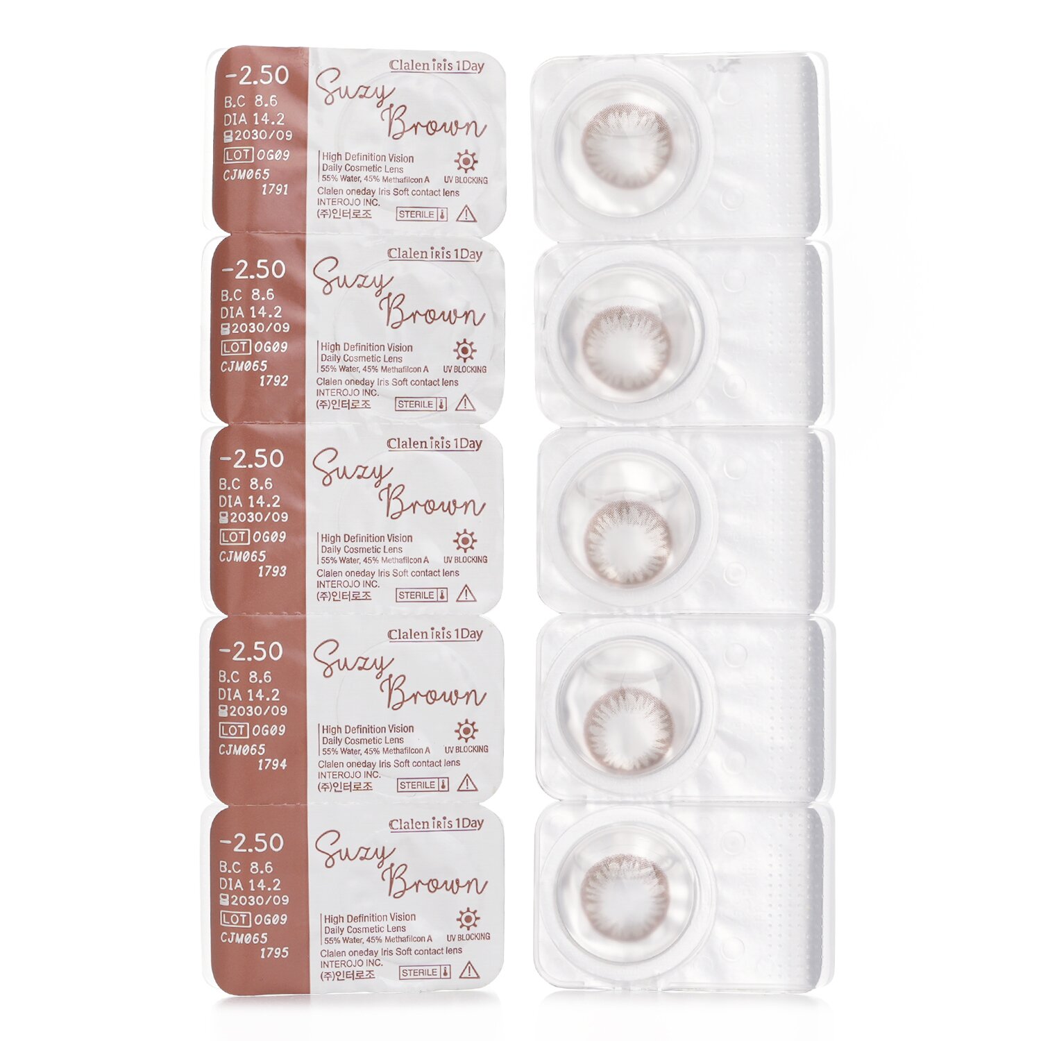 Clalen Iris 1Day Suzy Brown 5pcs x 1 strip
