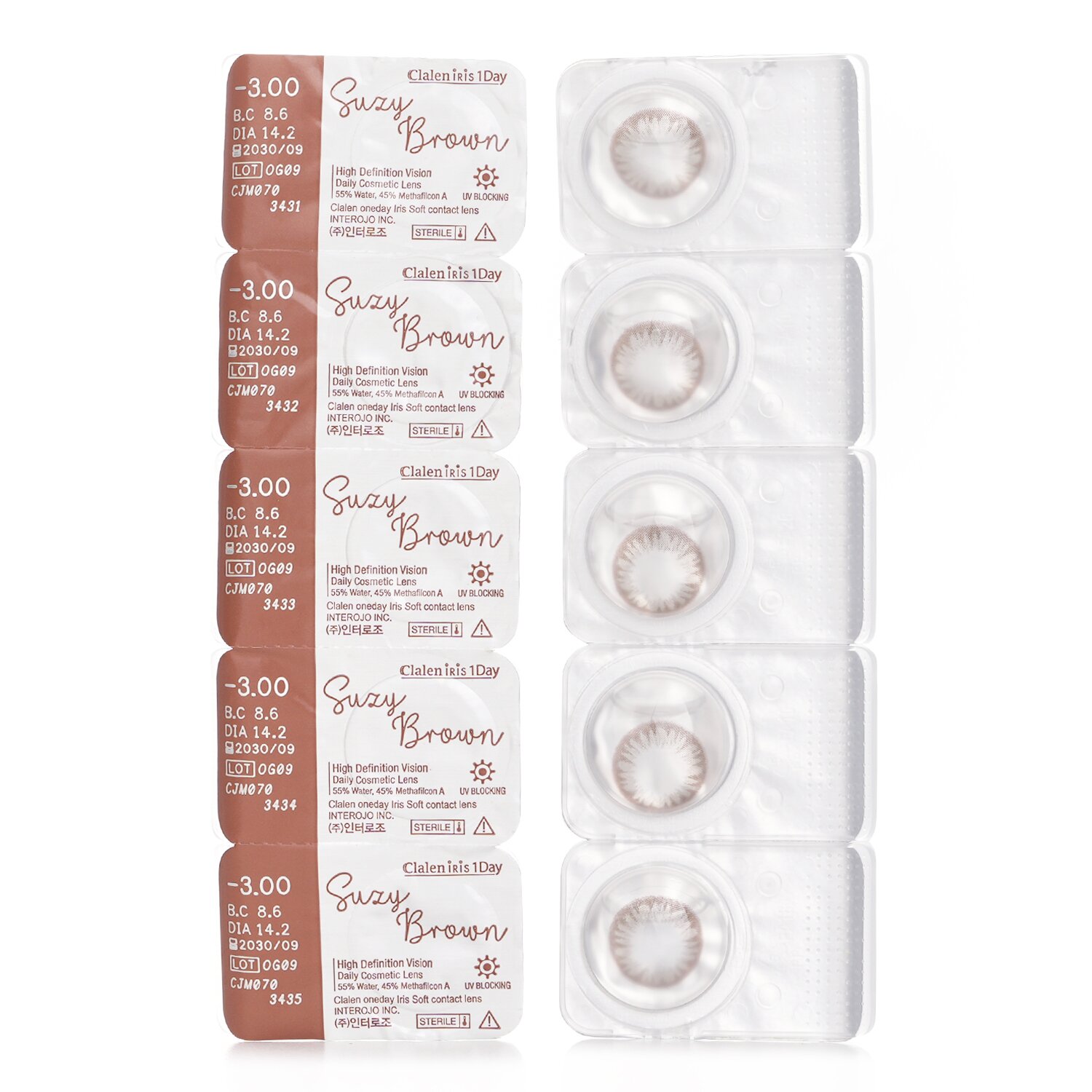 Clalen Iris 1Day Suzy Brown 5pcs x 1 strip