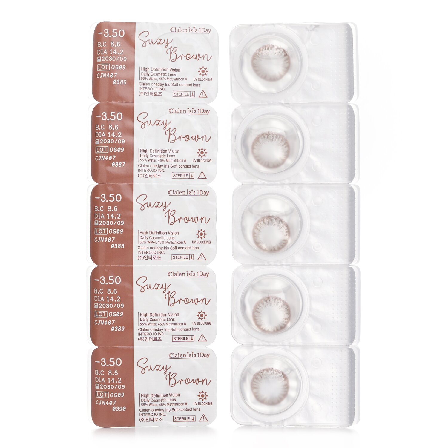 Clalen Iris 1Day Suzy Brown 5pcs x 1 strip