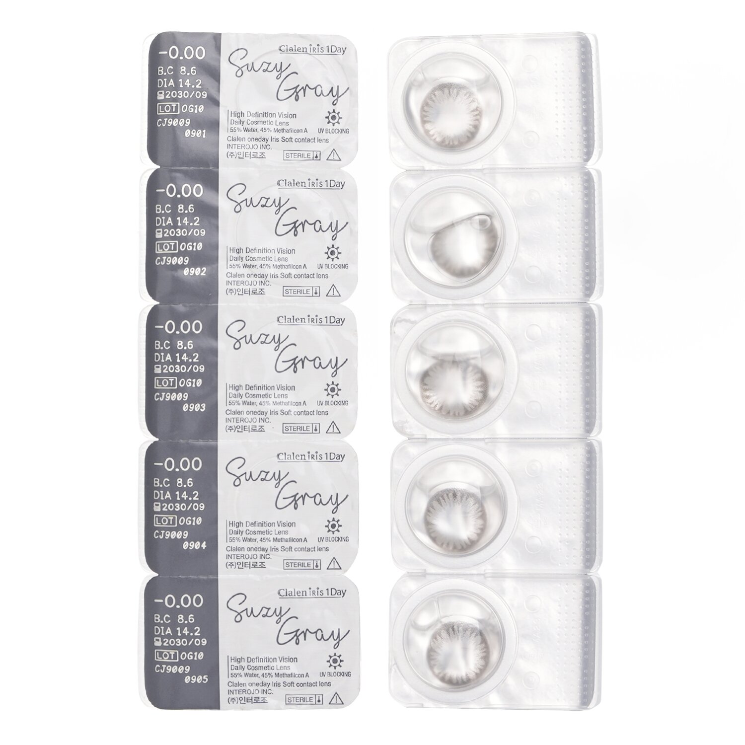 Clalen Iris 1Day Suzy Gray 5pcs x 1 strip