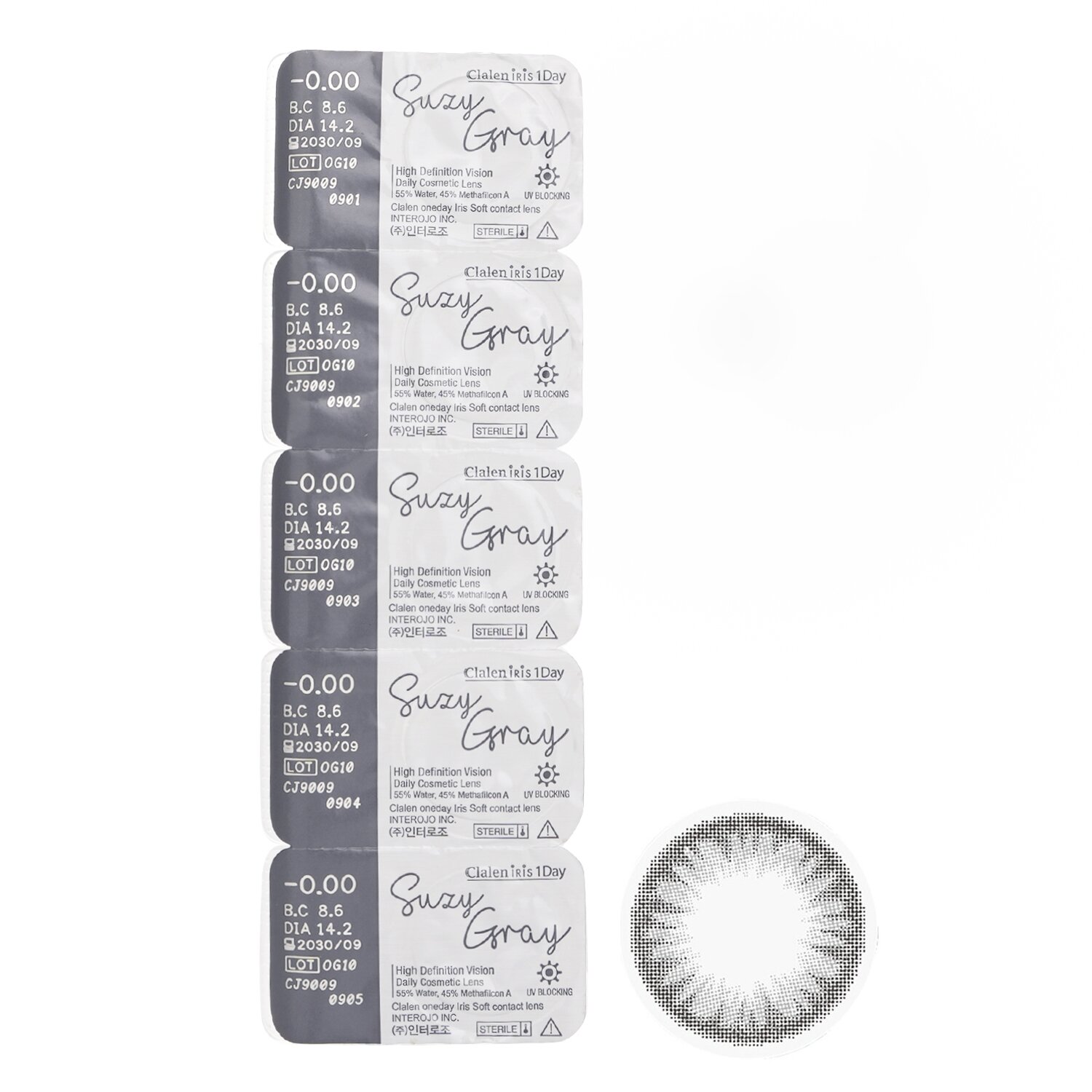 Clalen Iris 1Day Suzy Gray 5pcs x 1 strip