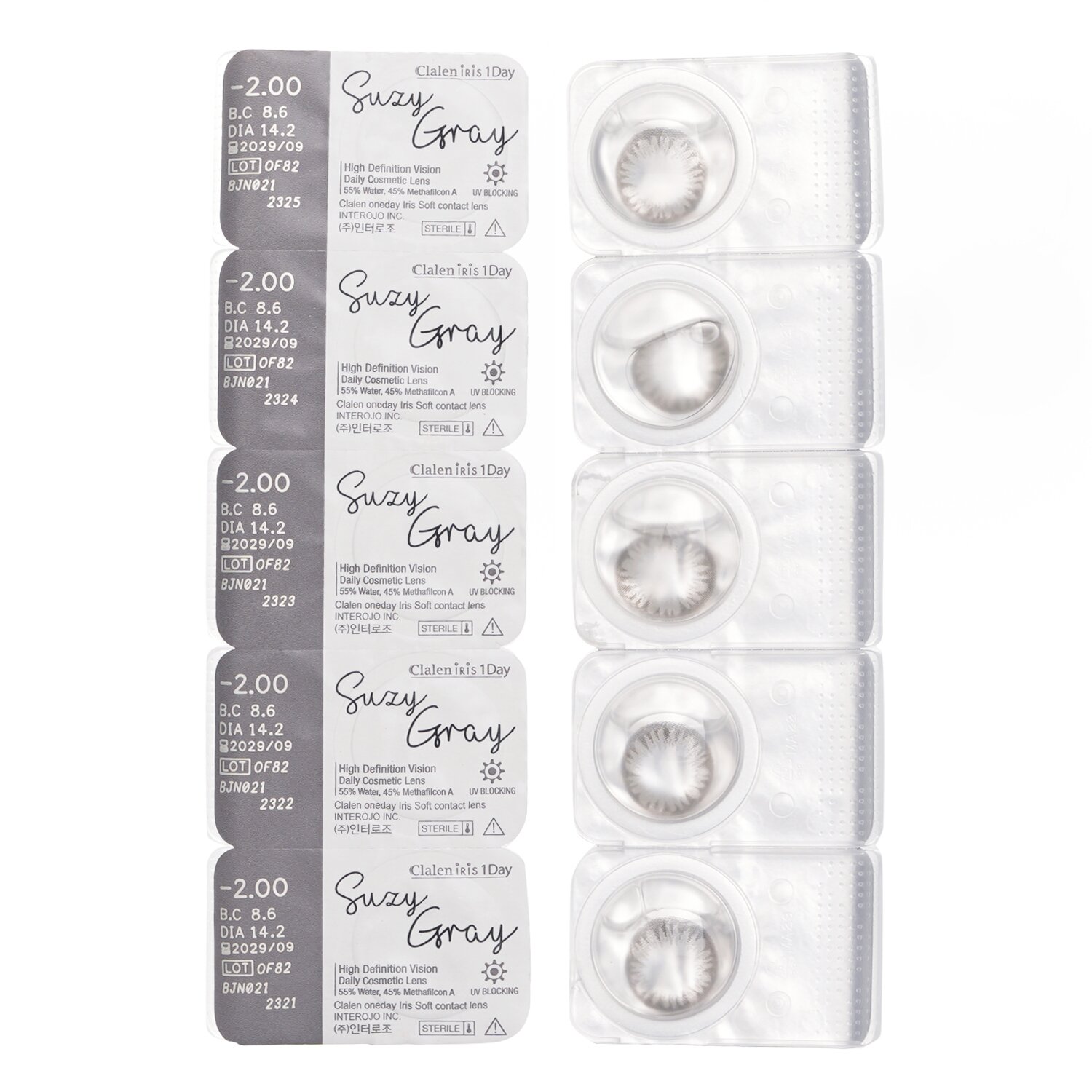 Clalen Iris 1Day Suzy Gray 5pcs x 1 strip