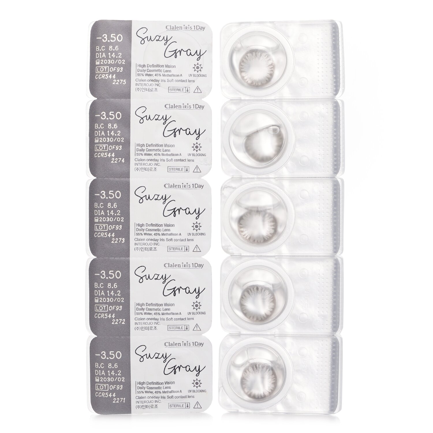 Clalen Iris 1Day Suzy Gray 5pcs x 1 strip