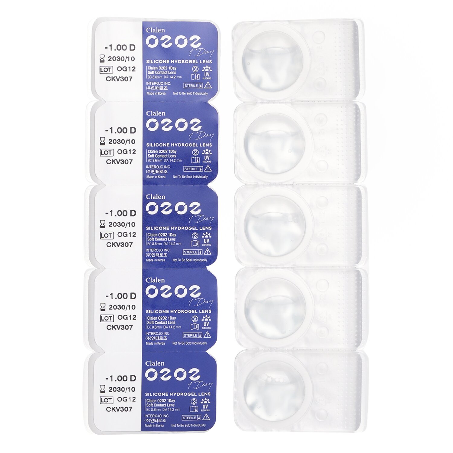 Clalen O2O2 Daily Clear 5pcs x 1 strip