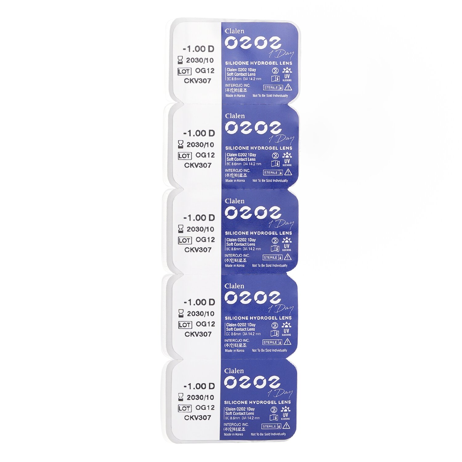 Clalen O2O2 Daily Clear 5pcs x 1 strip