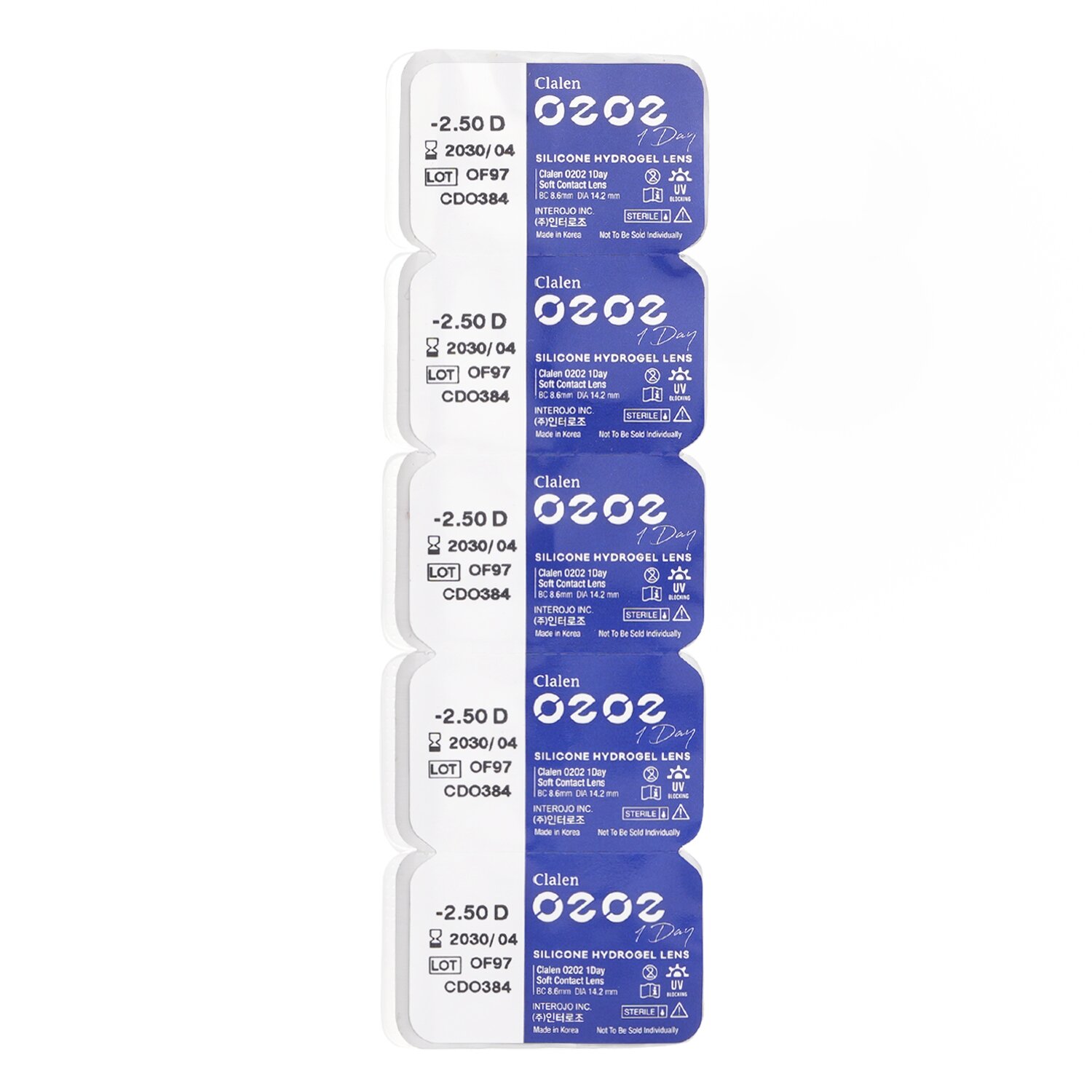 Clalen O2O2 Daily Clear 5pcs x 1 strip