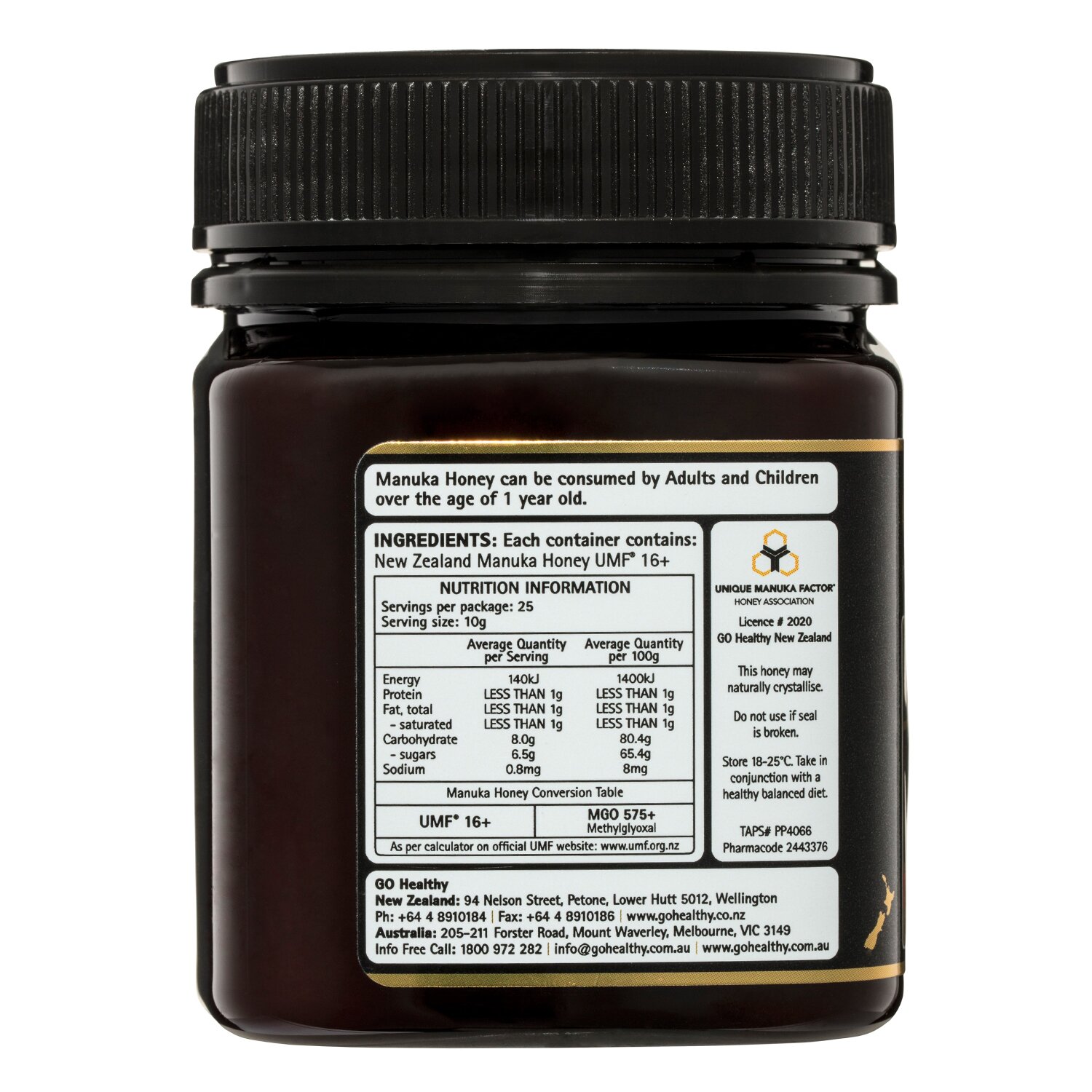 Go Healthy [Authorized Sales Agent] GO Healthy GO Manuka Honey UMF 16+ 250gm 250gm