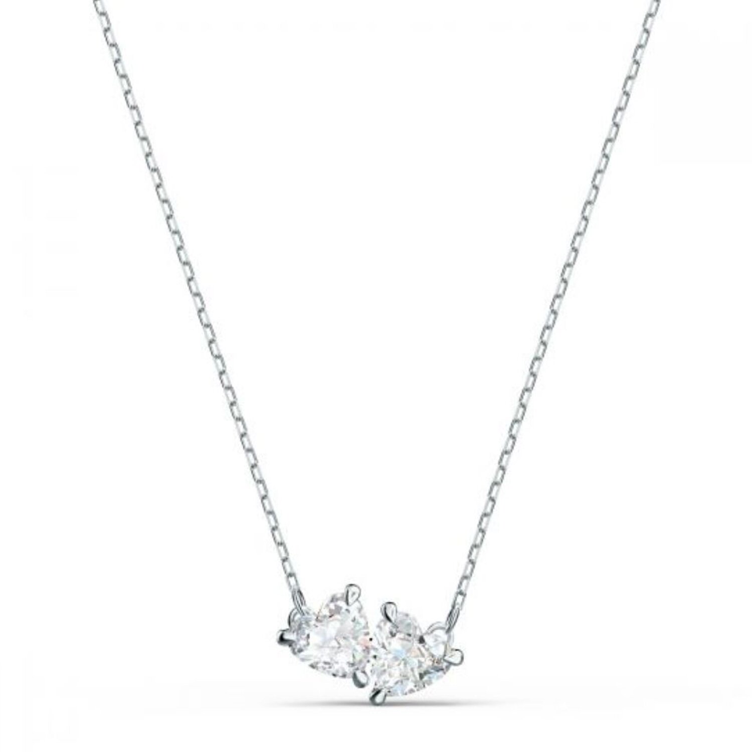 스와로브스키 Swarovski 어트랙트 소울 목걸이 5517117 - 하트, 화이트, 로듐 도금 White