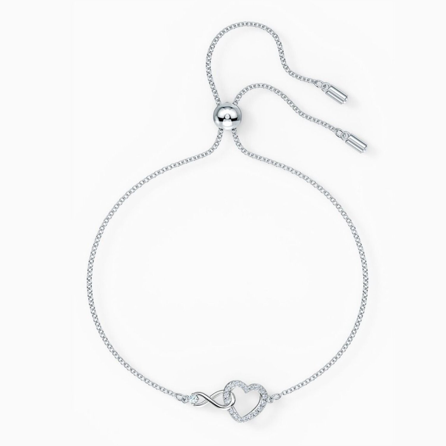 Swarovski Swarovski Infinity bracelet 5524421 - Infinity and heart, White, Rhodium plated White