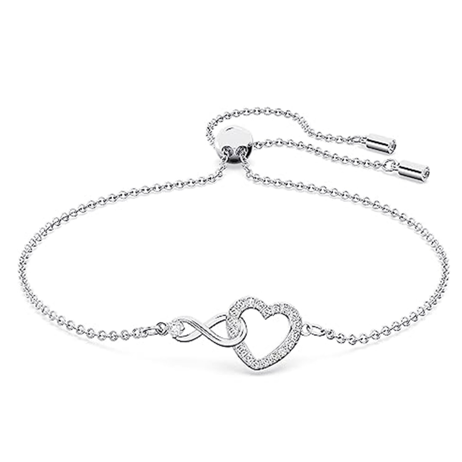 Swarovski Swarovski Infinity bracelet 5524421 - Infinity and heart, White, Rhodium plated White