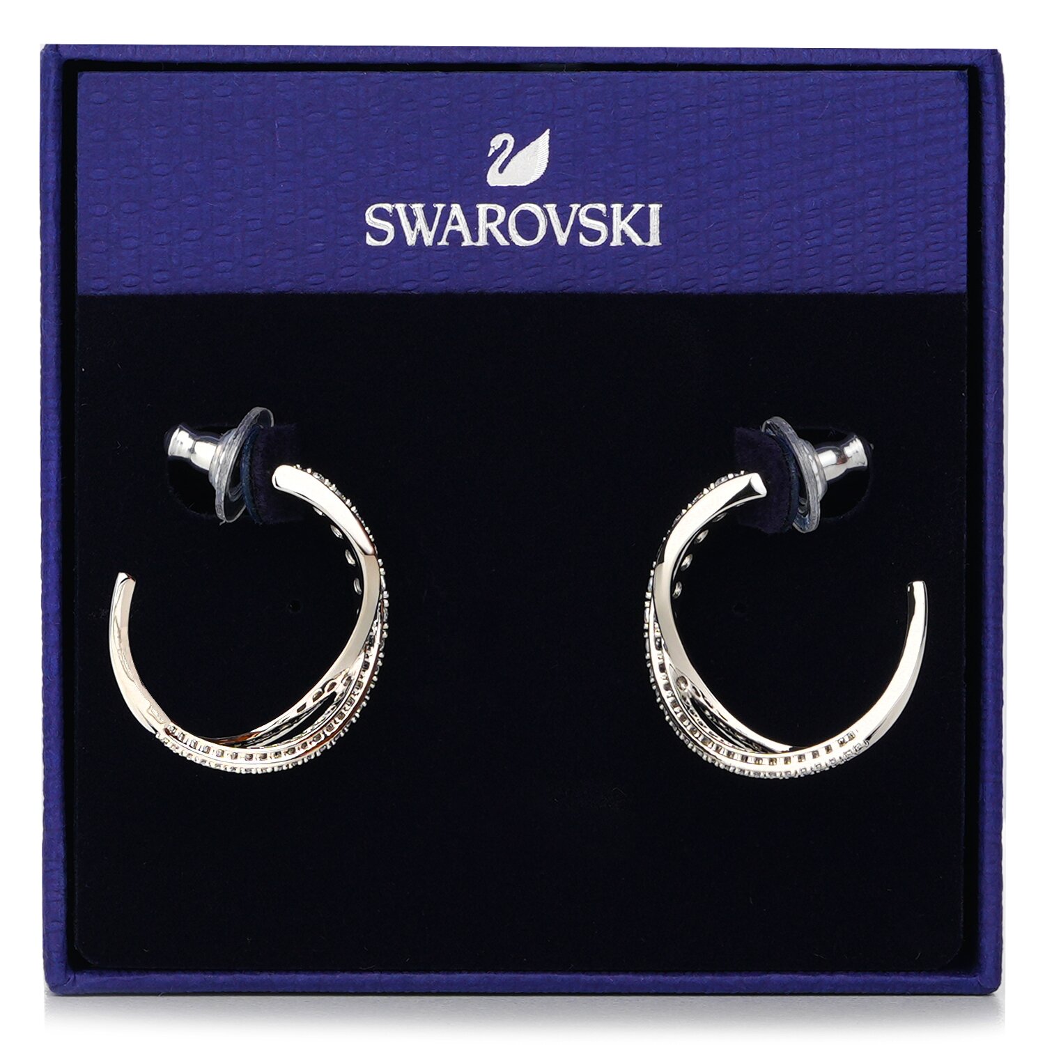 Swarovski Twist hoop earrings 5563908 - White, Rhodium plated White