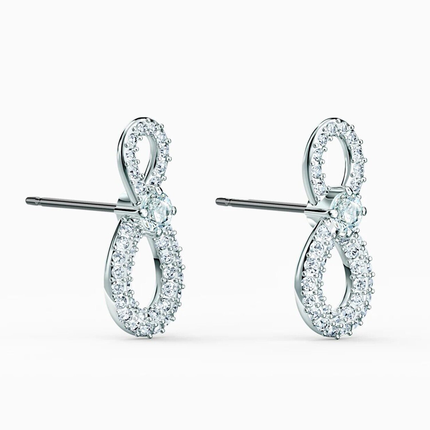 Swarovski 施華洛世奇  Swarovski Infinity drop耳環 5518880 - 無限符號, 白色, 鍍白金色 白色