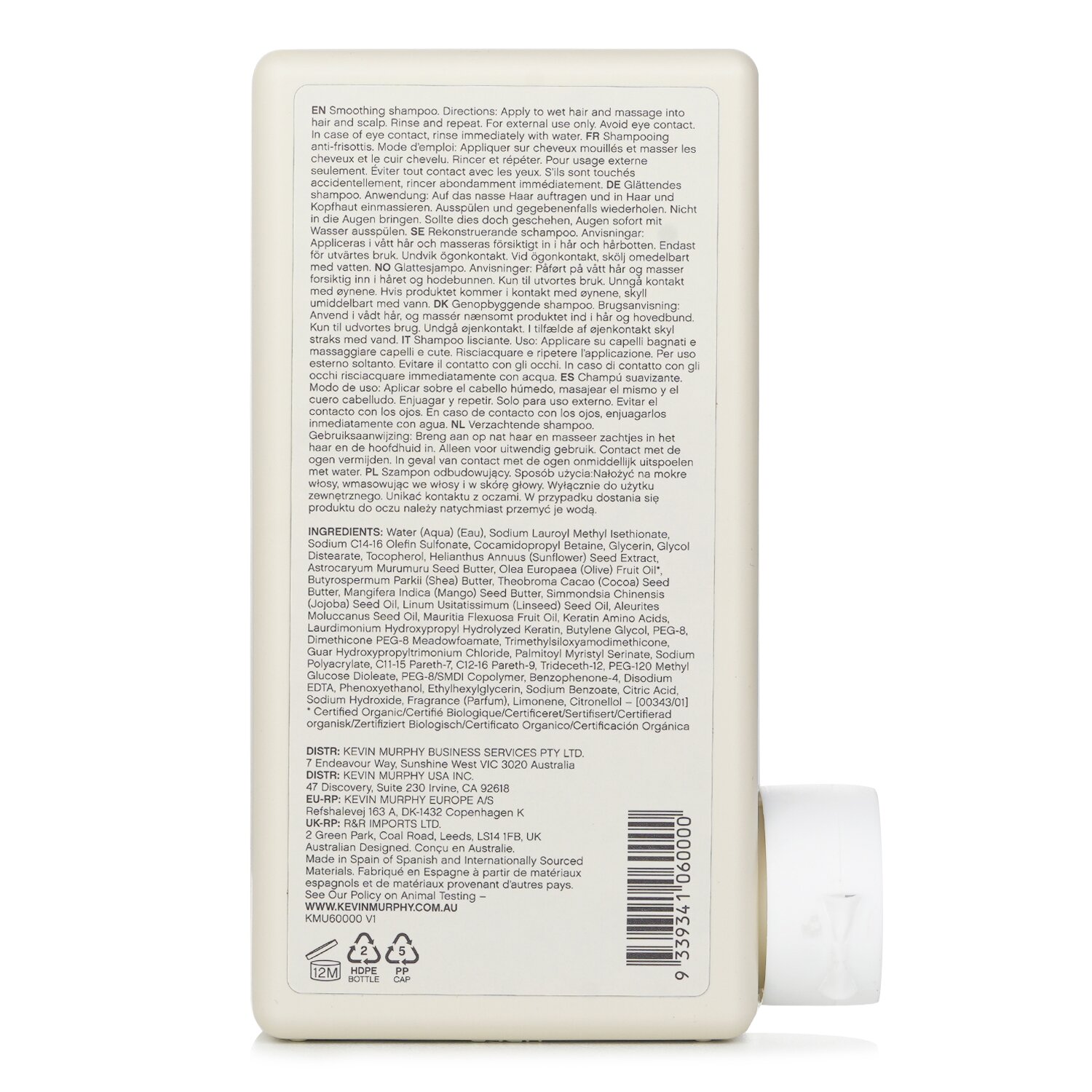 Kevin.Murphy Smooth.Again.Wash (Smoothing Shampoo - For Thick, Coarse Hair) 250ml/8.4oz