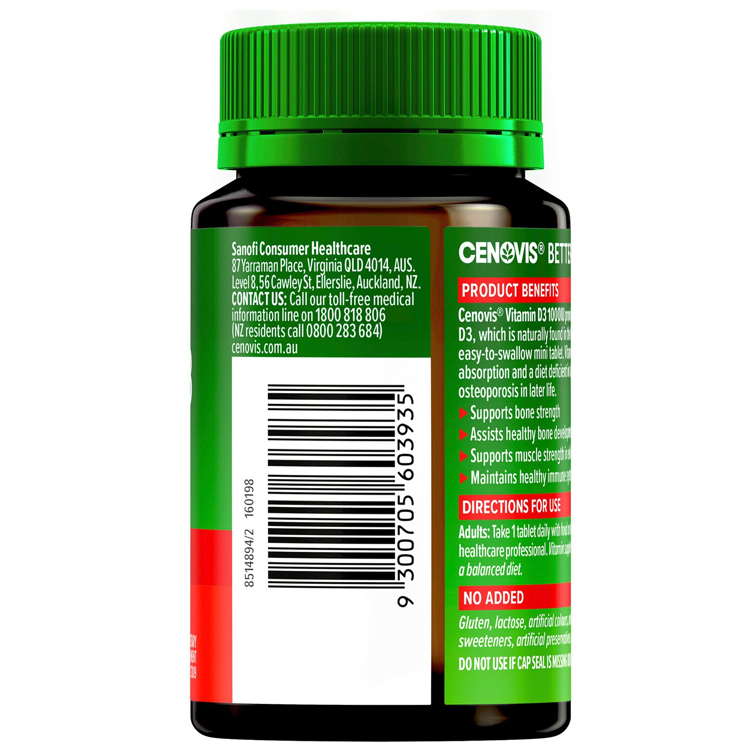 Cenovis [Authorized Sales Agent] Cenovis Calcium VD - 200 Tablets 200pcs/box