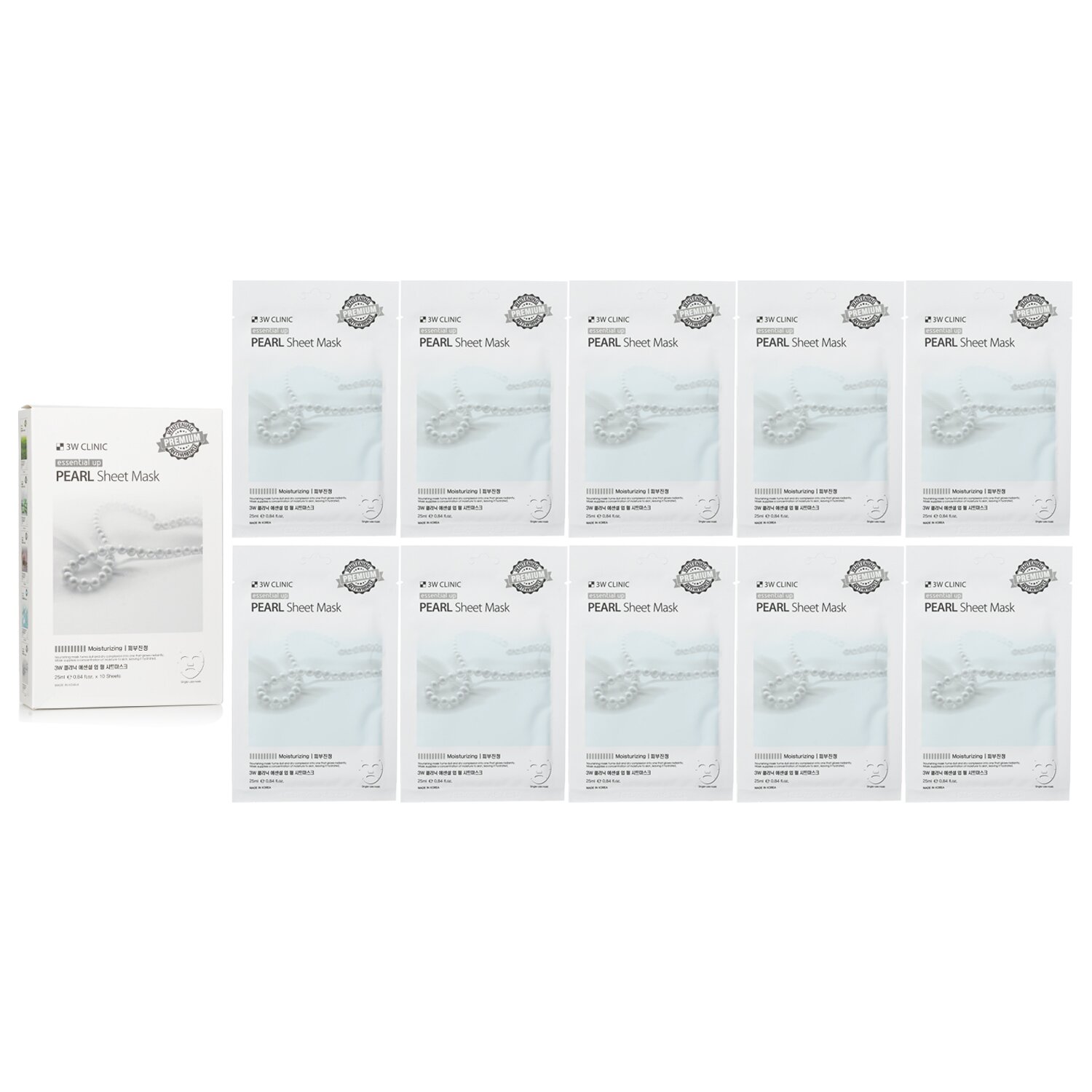 3W Clinic Mask Sheet - Essential Up Pearl 10pcs x 25ml