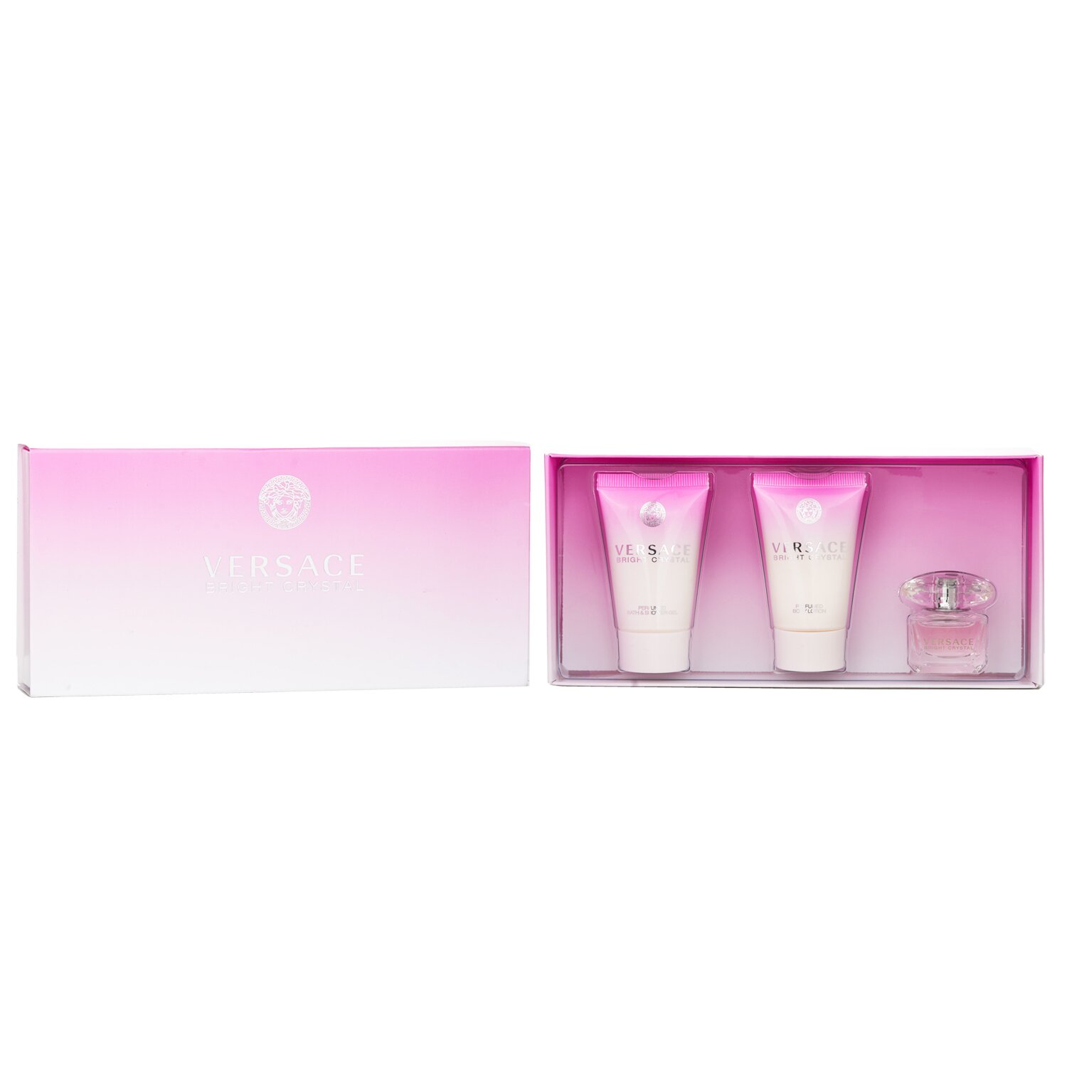 范思哲 Versace 粉钻套装（小号）：淡香水 5ml+润肤乳 25ml+沐浴露 25ml 3pcs