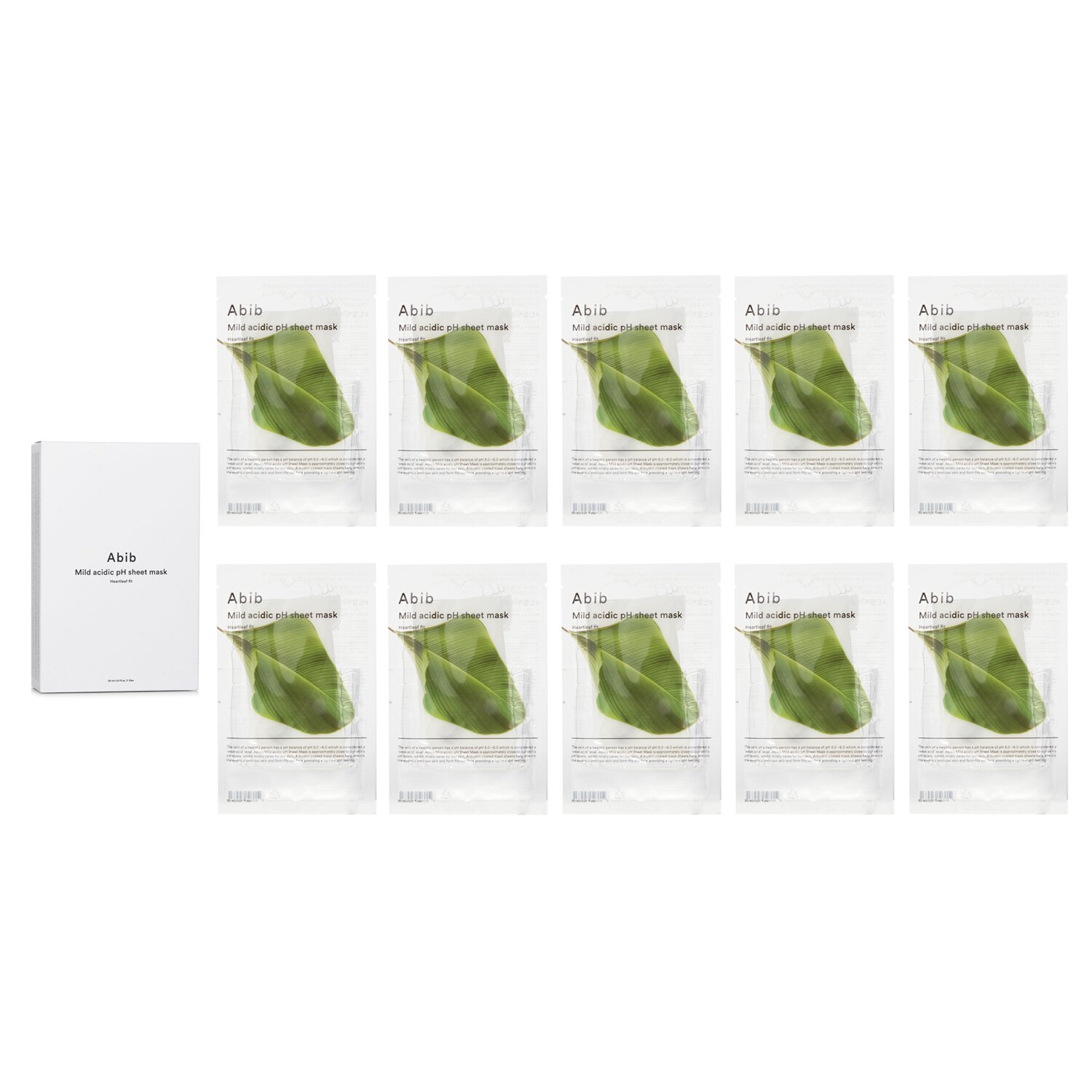 Abib Mild Acidic pH Sheet Mask Heartleaf Fit 30mlx10pcs