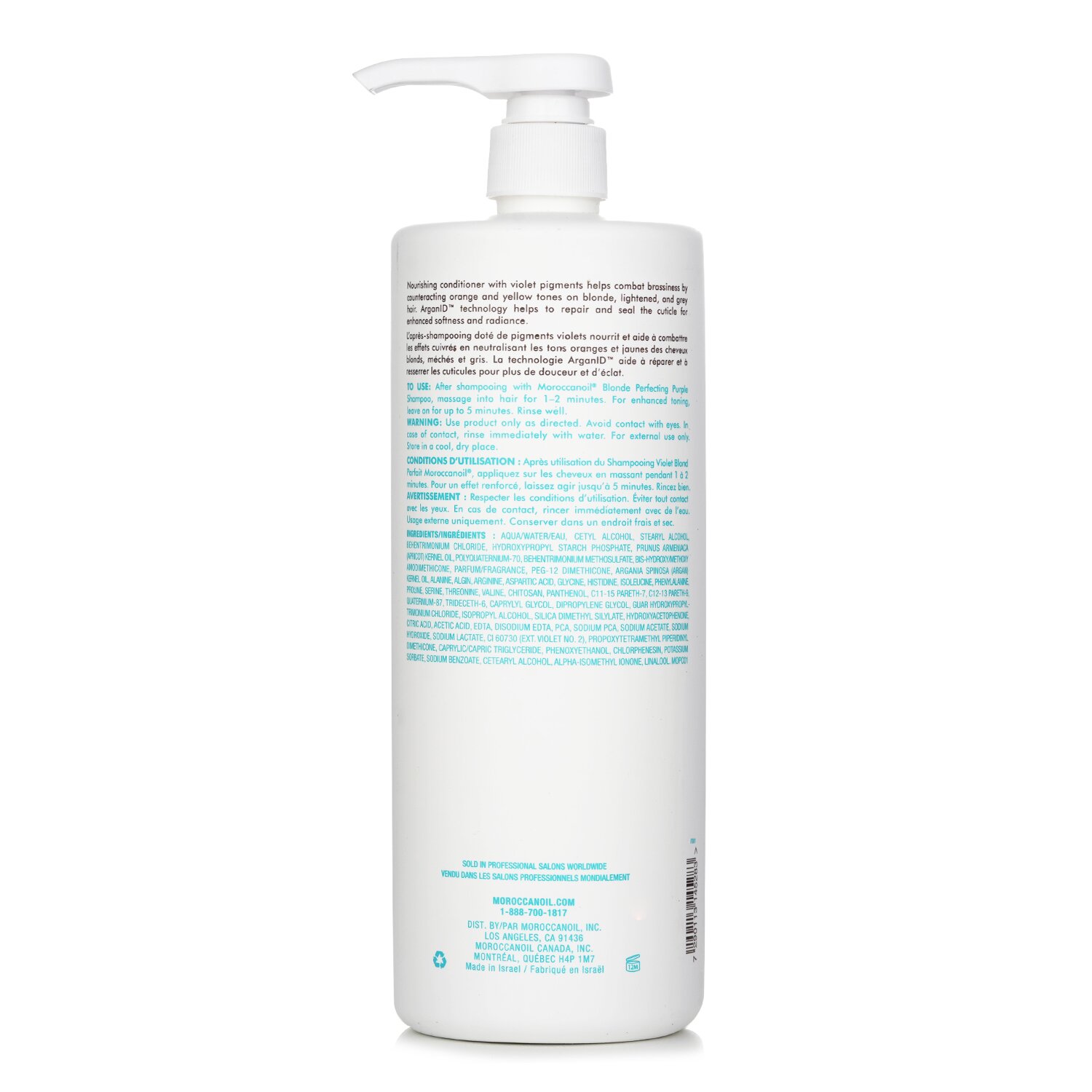 Moroccanoil Blonde Perfecting Purple Conditioner (For Blonde, Lightened Or Grey Hair) 1000ml/33.8oz