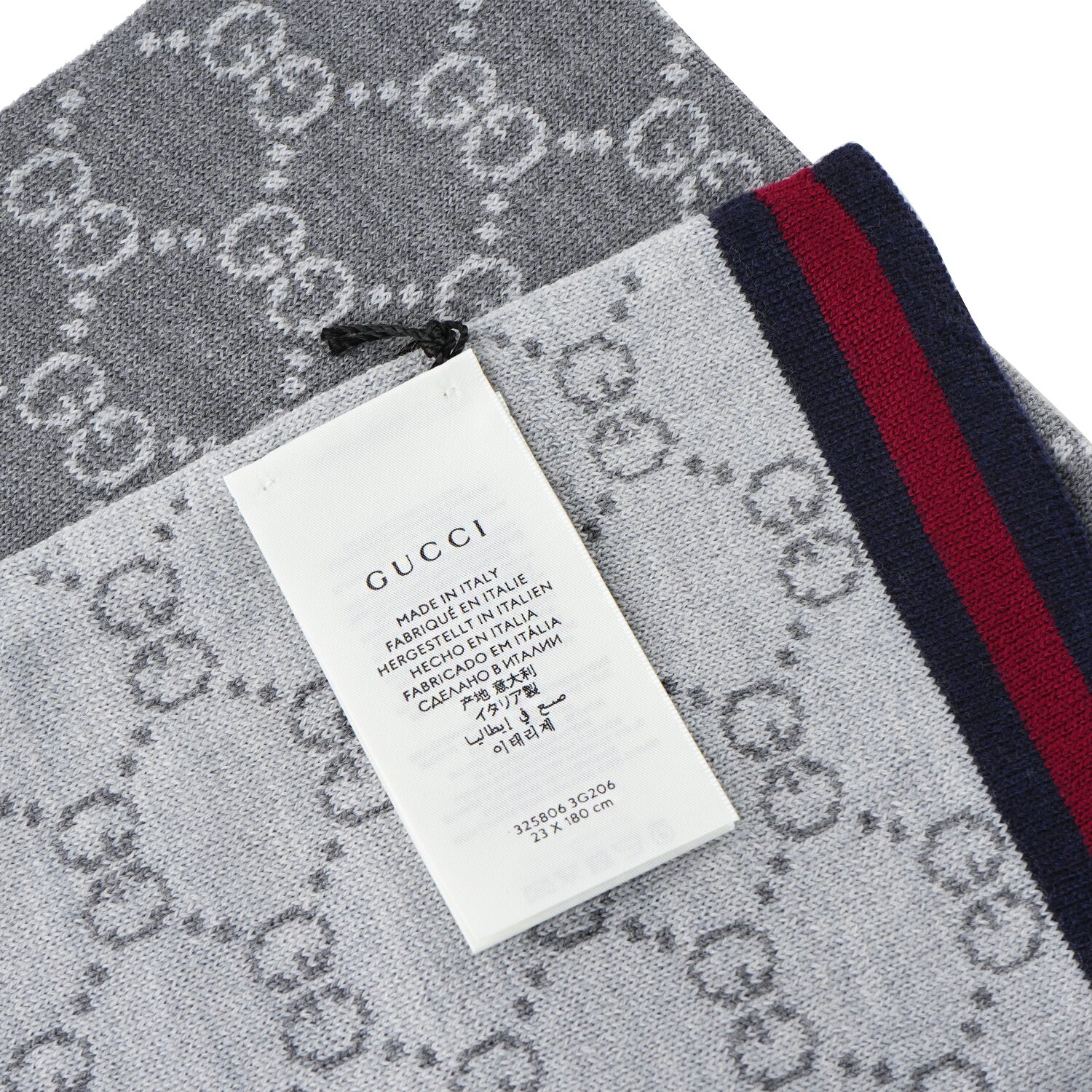 Gucci Unisex Guccissima Scarf 325806 Grey
