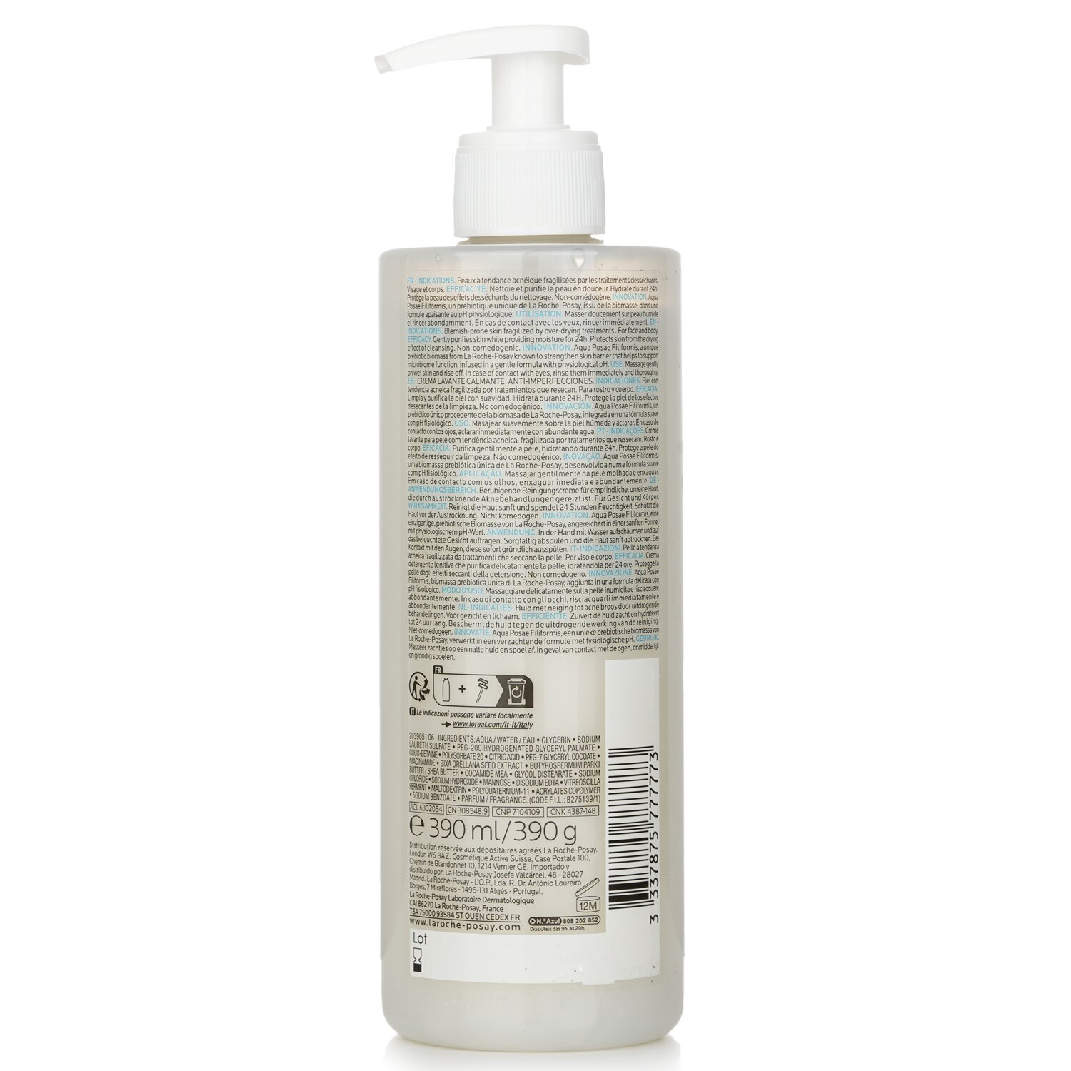 La Roche Posay Effaclar H Iso Biome Soothing Cleansing Cream 390ml