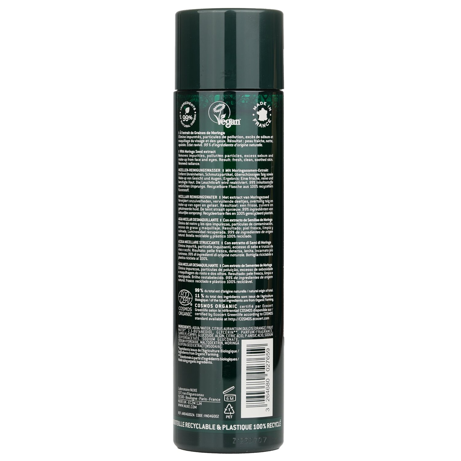 Nuxe Bio Organic Micellar Cleansing Water With Moringa Seeds 200ml/6.7oz