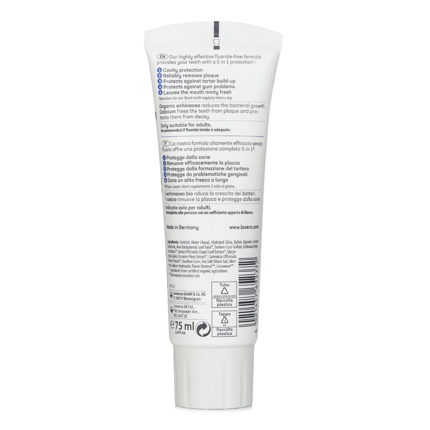 Lavera Complete Care Fluoride Free Toothpaste 75ml/2.6oz