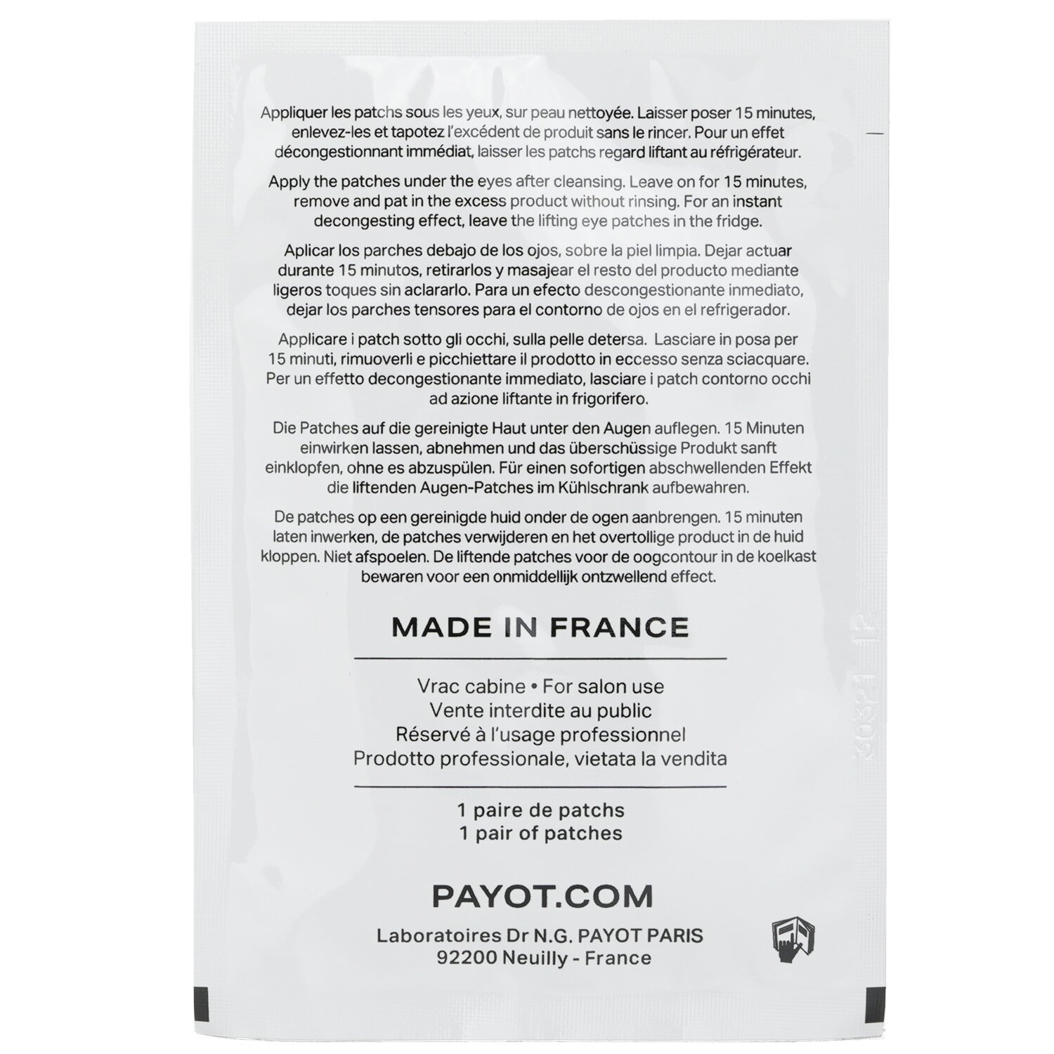 Payot Roselift Eye Lifting Patch (Salon Size) 20pairs