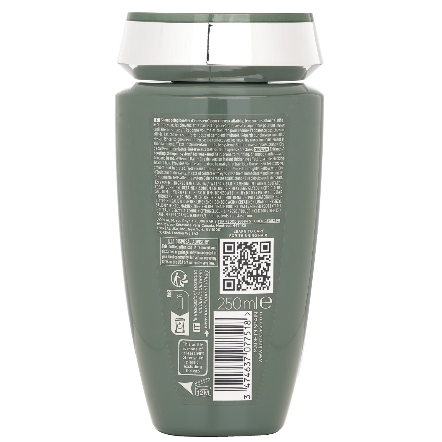 Kerastase Genesis Homme Thickness Boosting Shampoo 250ml/8.5oz