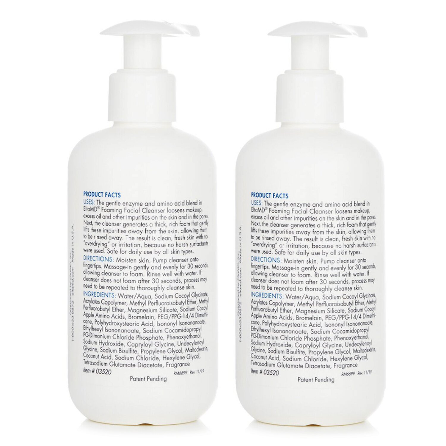 EltaMD Gentle Enzyme Foaming Facial Cleanser Duo (Exp date: 12/2024) 207ml x2pcs