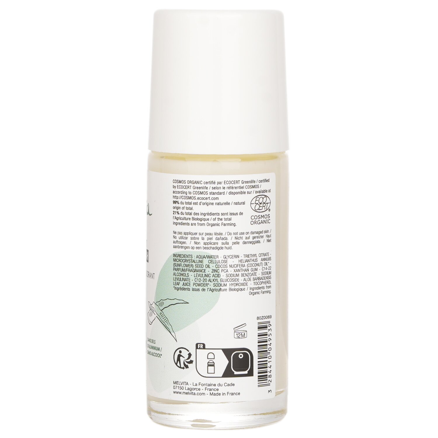 Melvita 24H Protection Roll On Deodorant 50ml