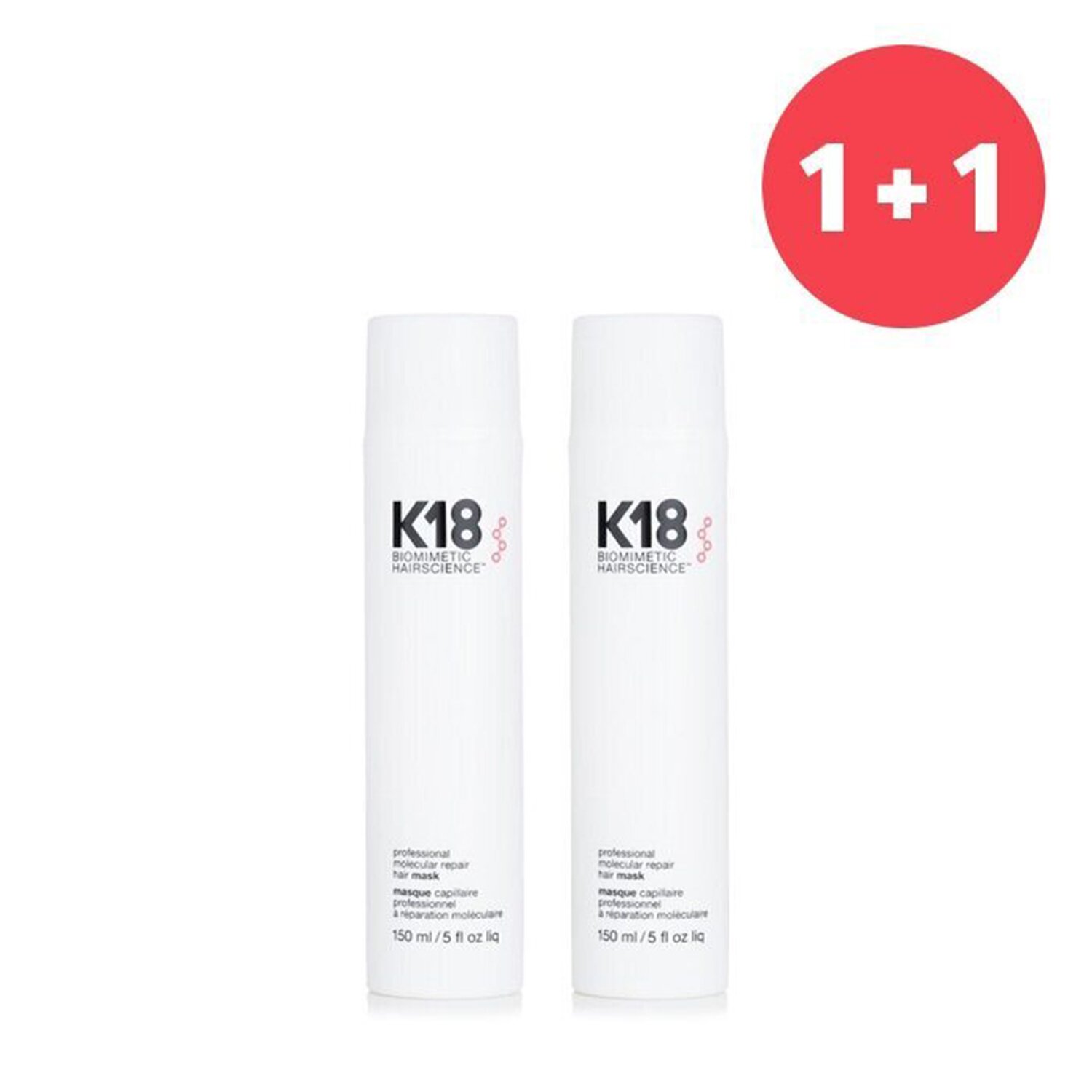 K18 【1+1 Set】Professional Molecular Repair Hair Mask 150ml/5oz x2