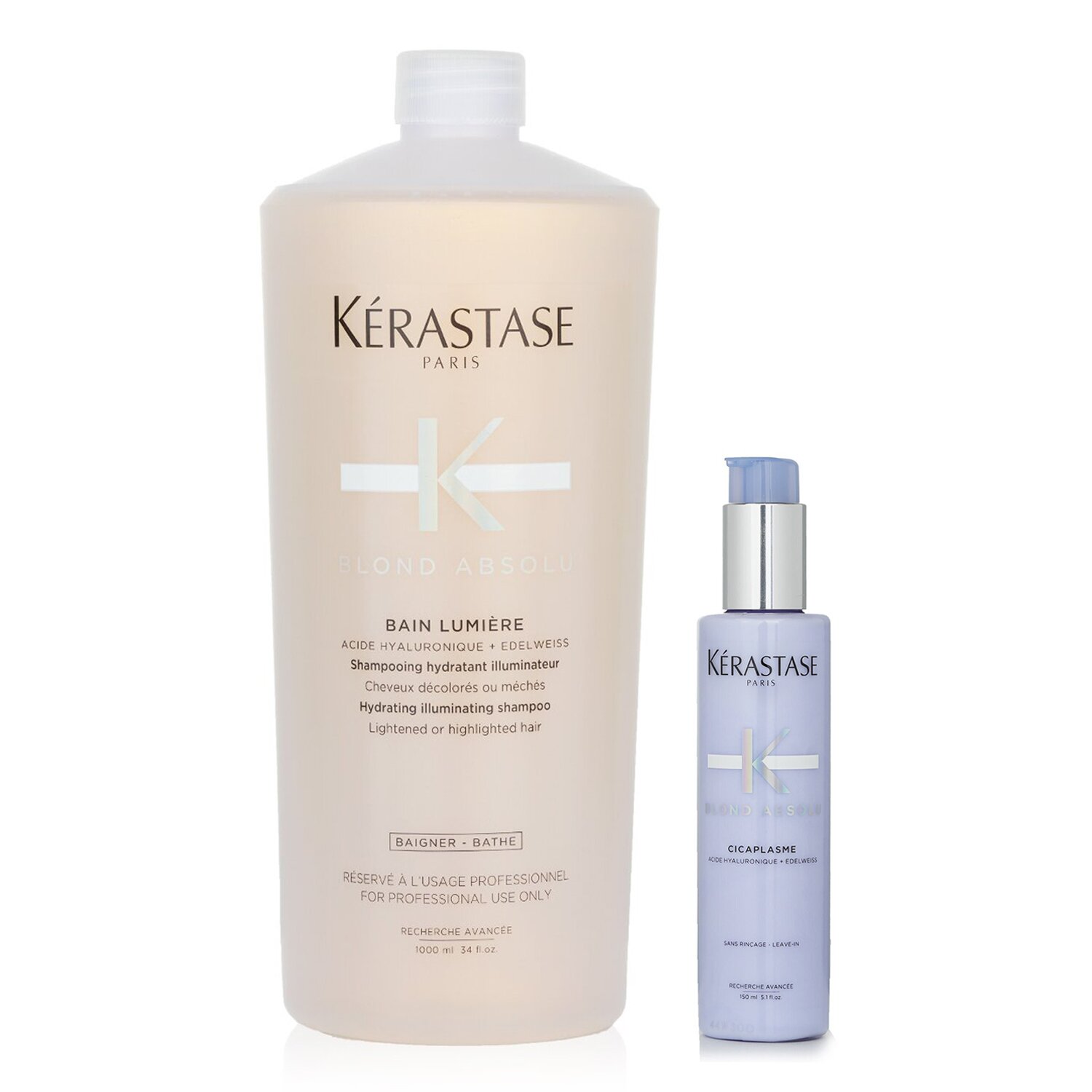 Kerastase Blond Absolu Set 1: Shampoo & Fortifying Heat-Protecting Serum (Lightened or Highlighted Hair) 2pcs