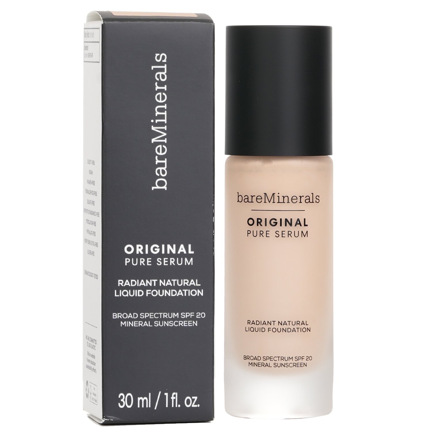 BareMinerals Original Pure Serum Radiant Natural Liquid Foundation Mineral SPF 20 30ml/1oz