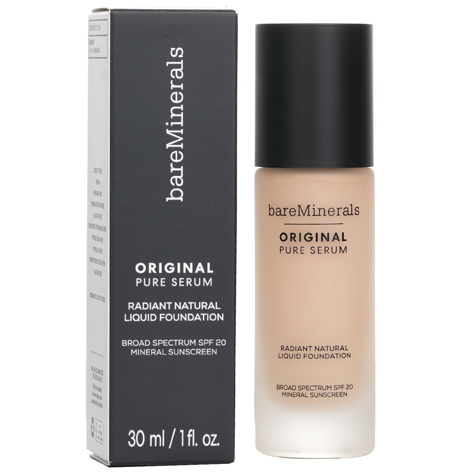 BareMinerals Original Pure Serum Radiant Natural Liquid Foundation Mineral SPF 20 30ml/1oz