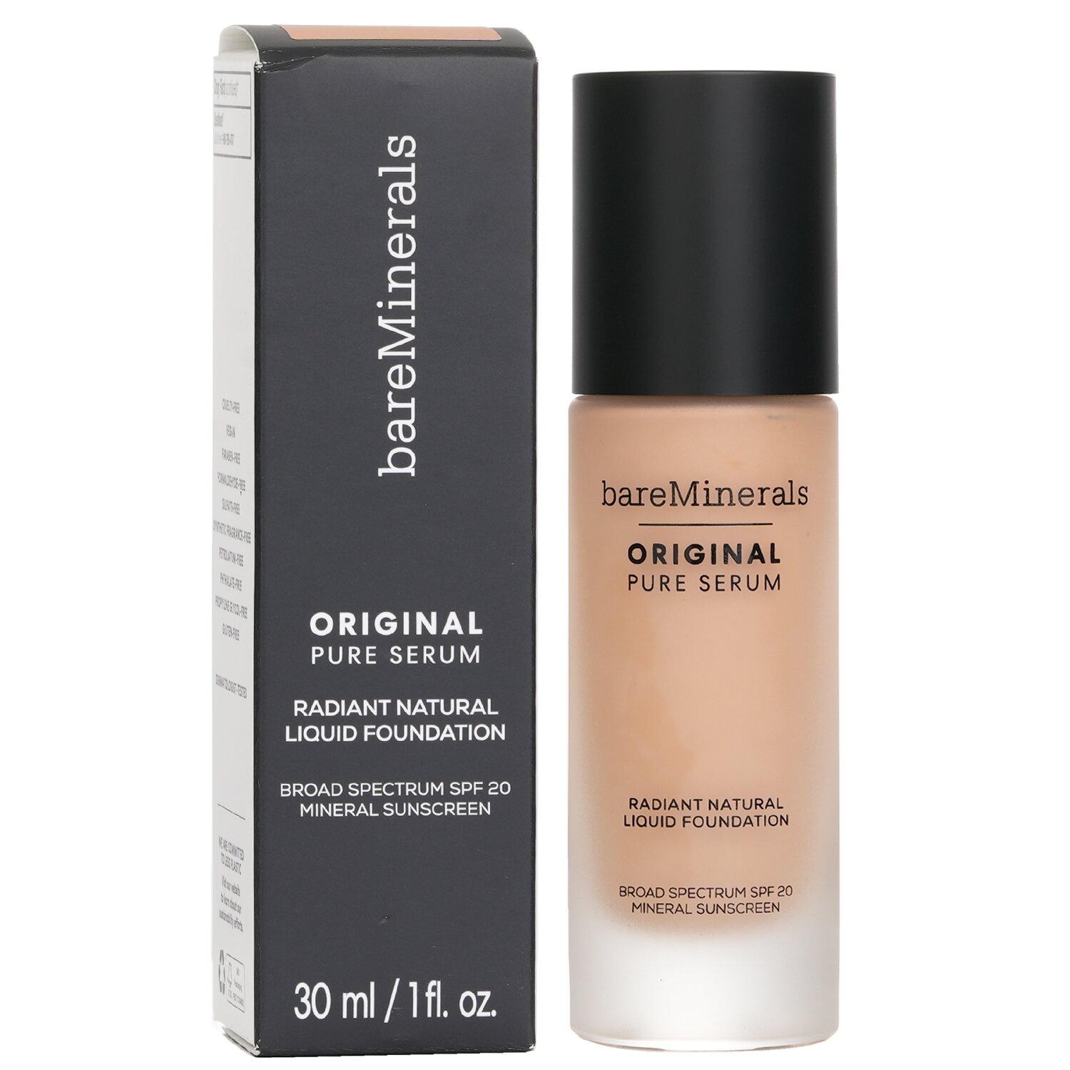 BareMinerals Original Pure Serum Radiant Natural Liquid Foundation Mineral SPF 20 30ml/1oz