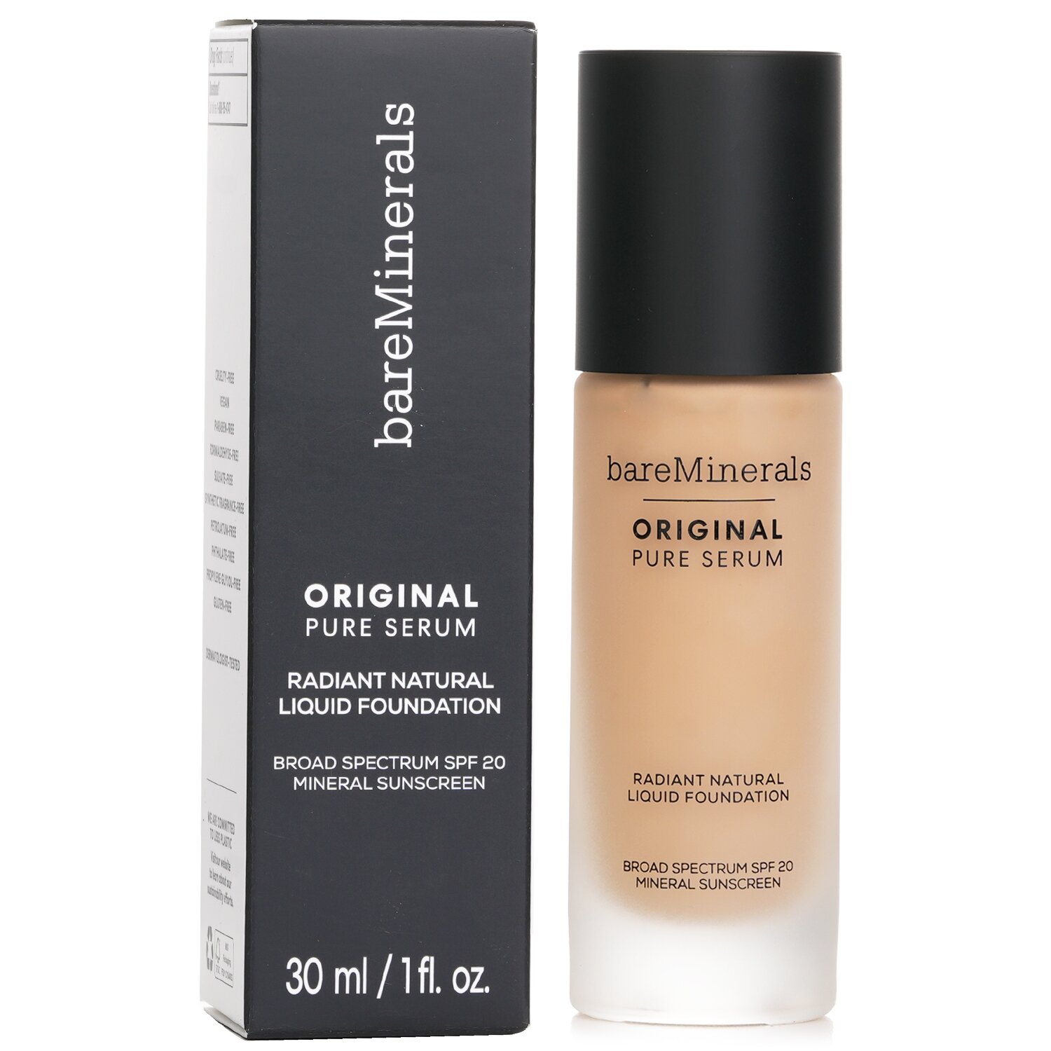 BareMinerals Original Pure Serum Radiant Natural Liquid Foundation Mineral SPF 20 30ml/1oz